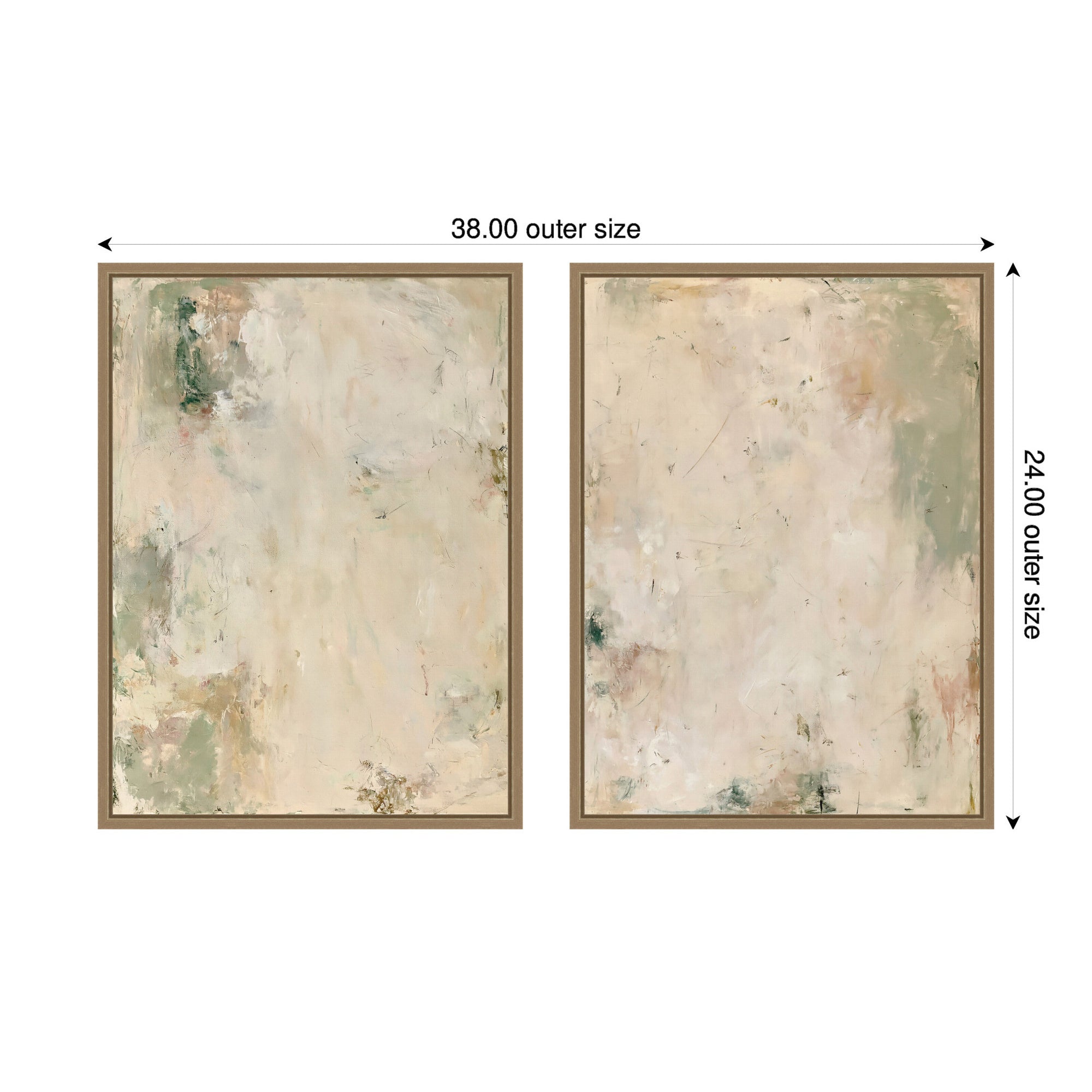 Framed Canvas Sylvie Dark Gold 2 Piece Set 18x24 2