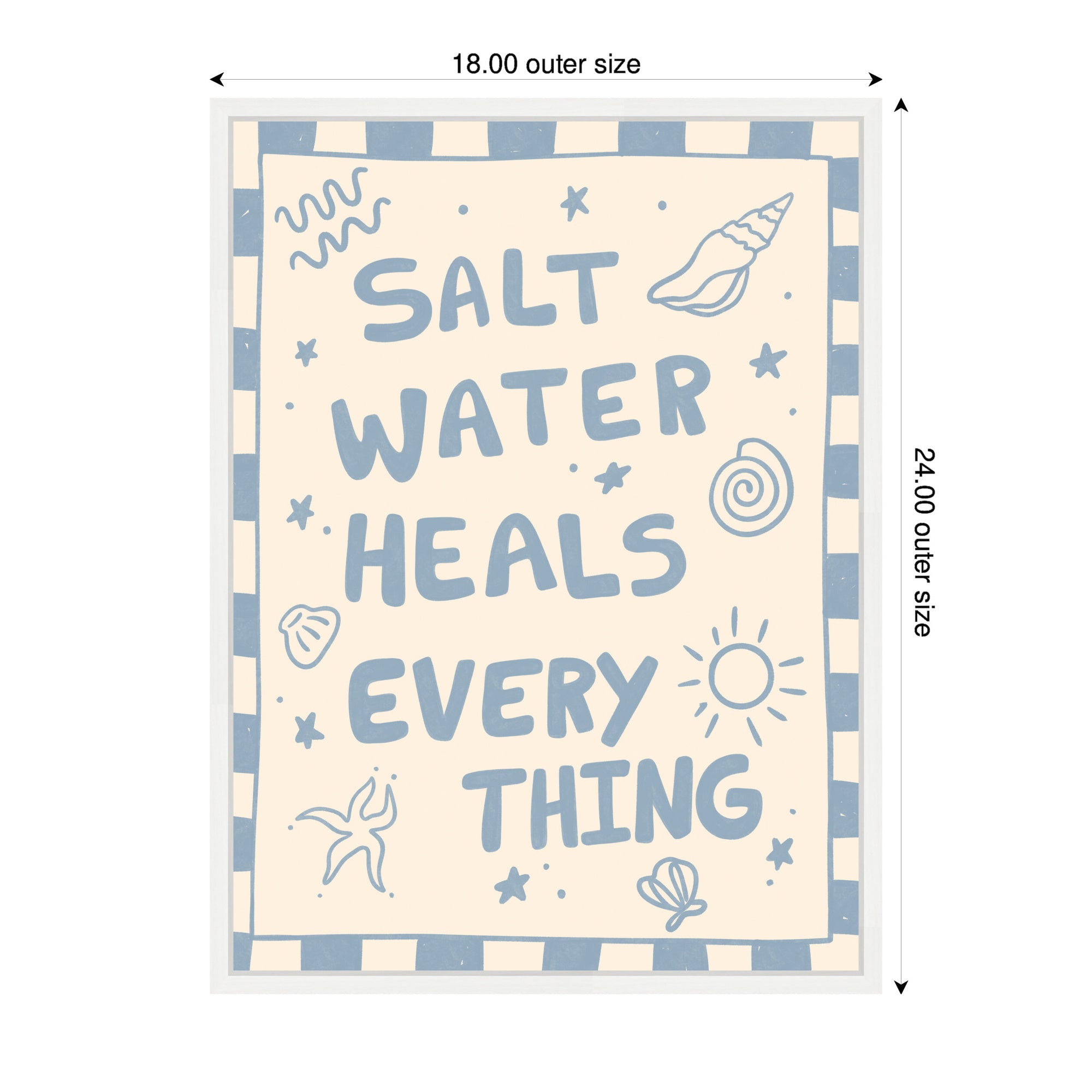 Salt Water Heals by Megan Ryan Framed Canvas Wall Art Print