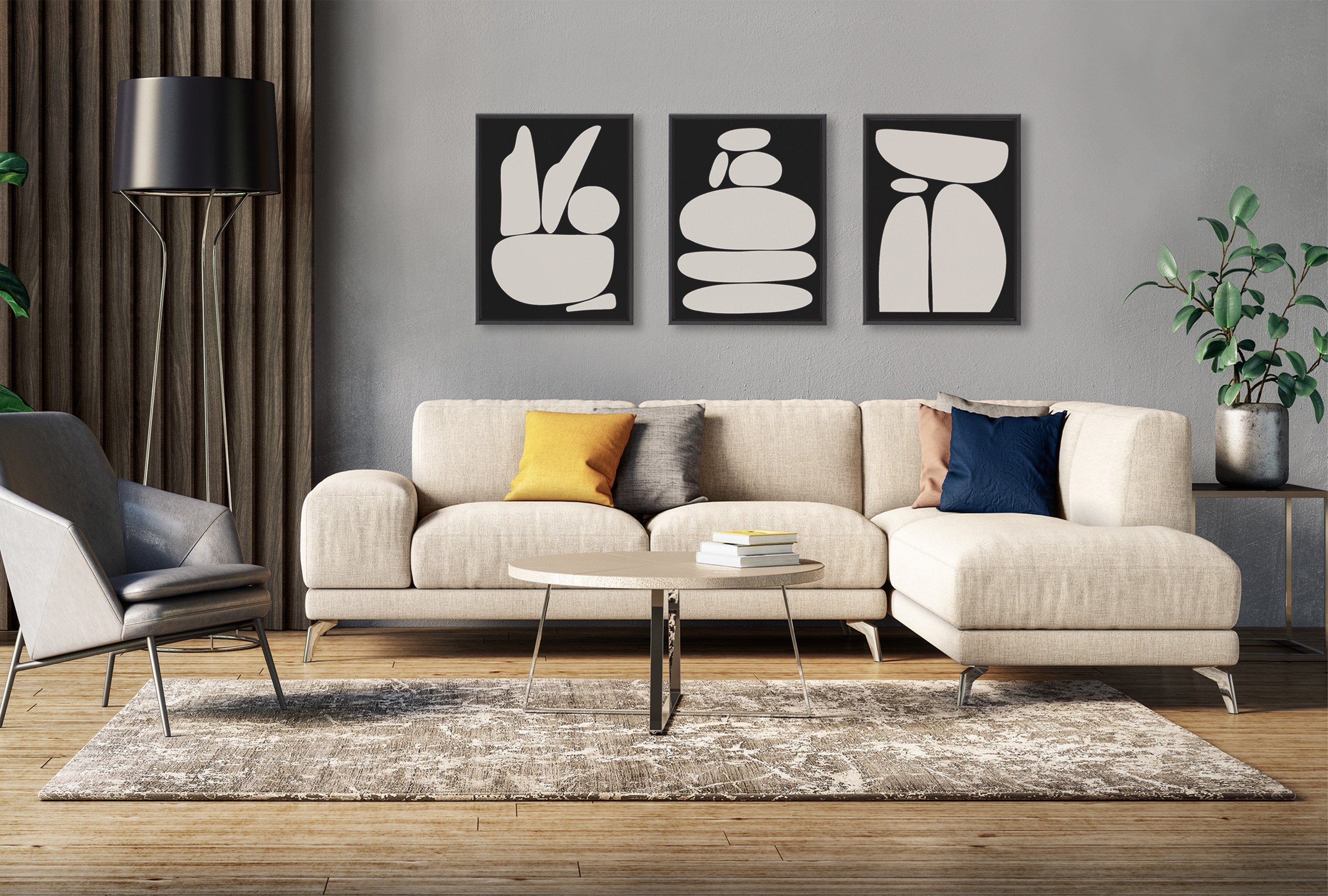 Art Set 3 Piece Set 18x24 Sylvie Black 6
