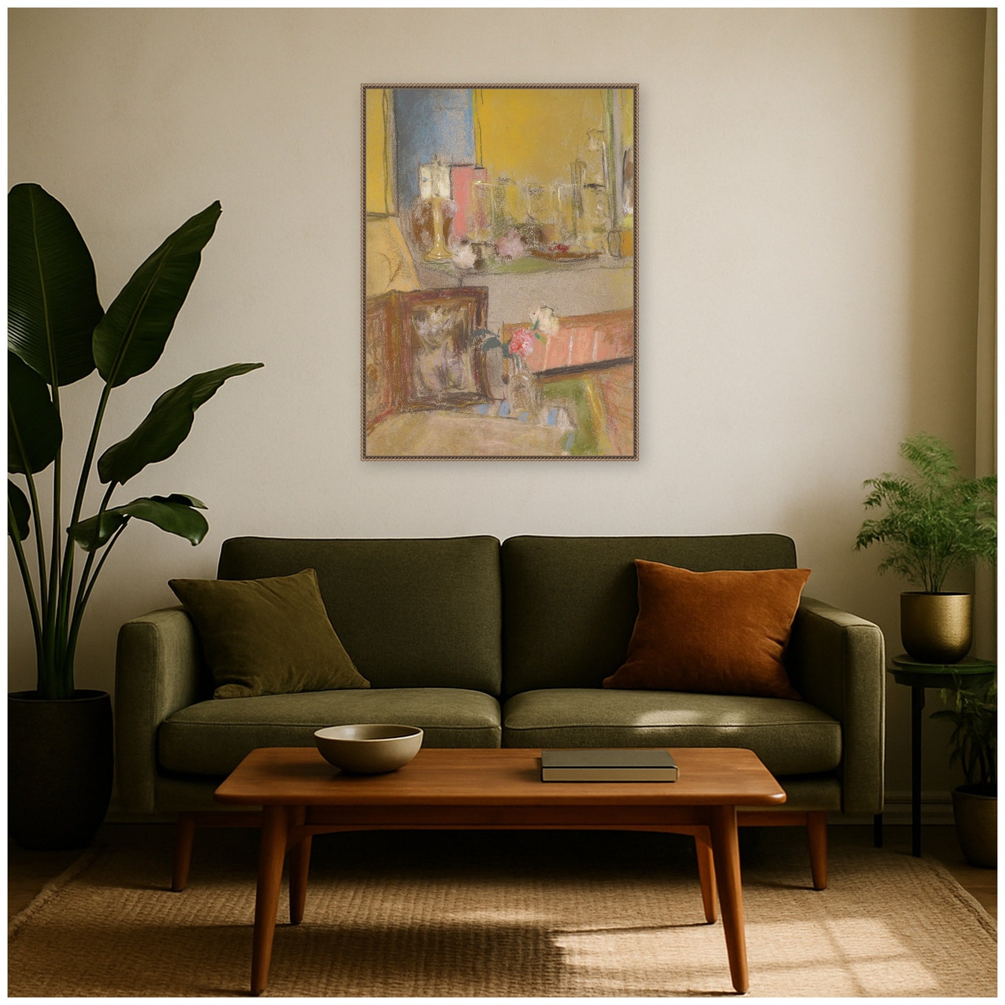 Framed Canvas 28x38 Sylvie Beaded Dark Gold 7