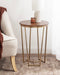 Side Table Walnut Brown Gold 16x16x24 6