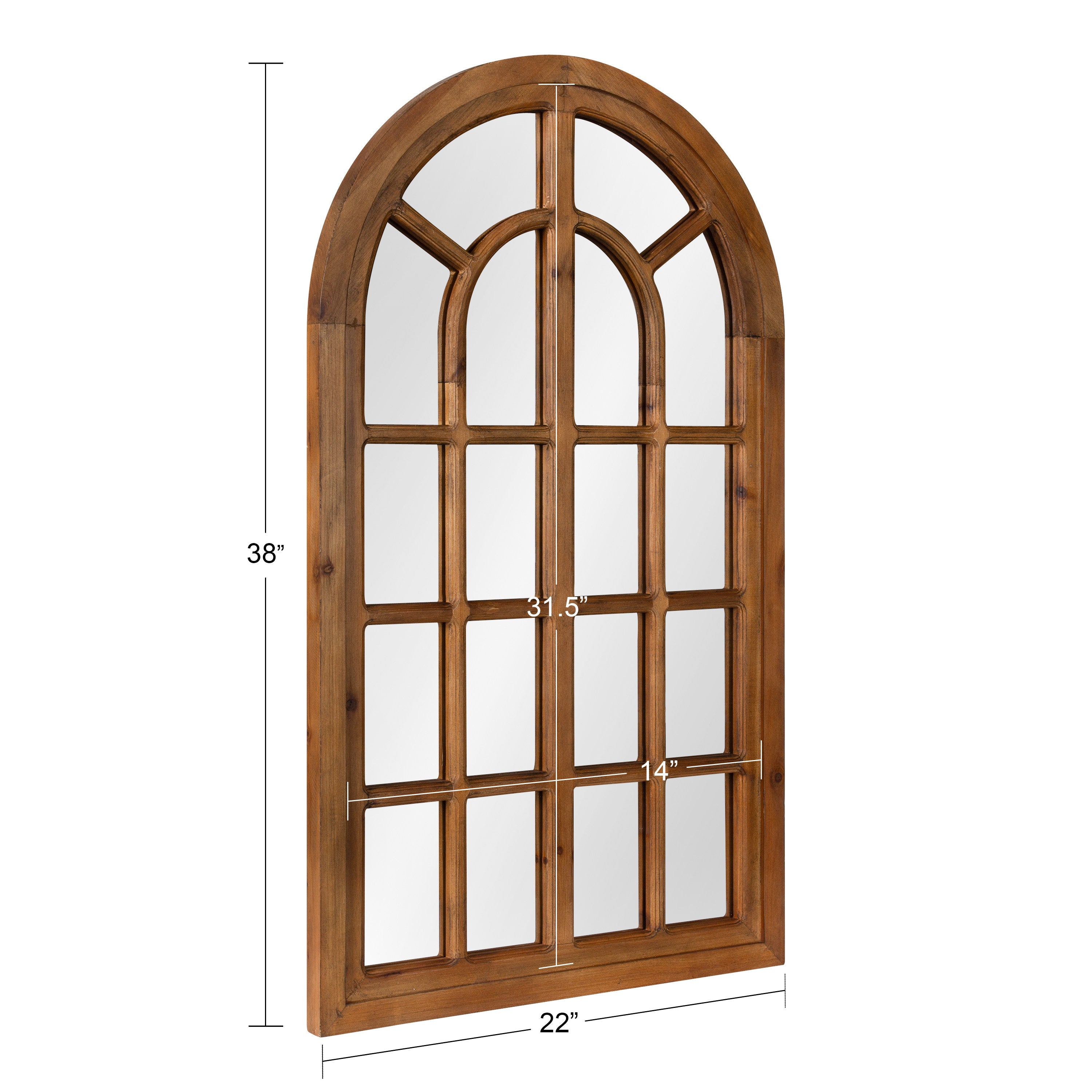 Windowpane Mirror Brown 22x38 5