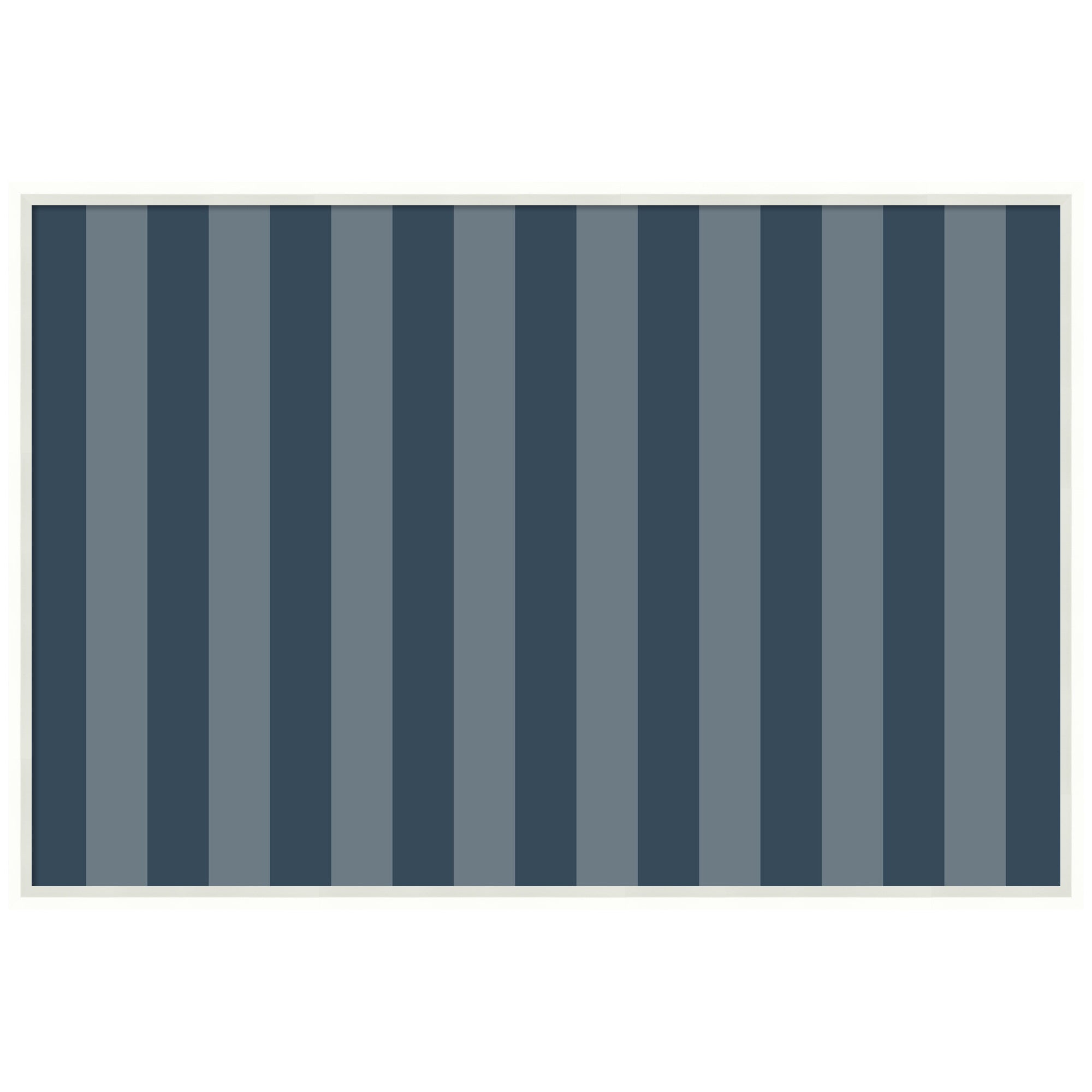Framed Fabric Pinboard Wide Stripes Blue Wall Organization