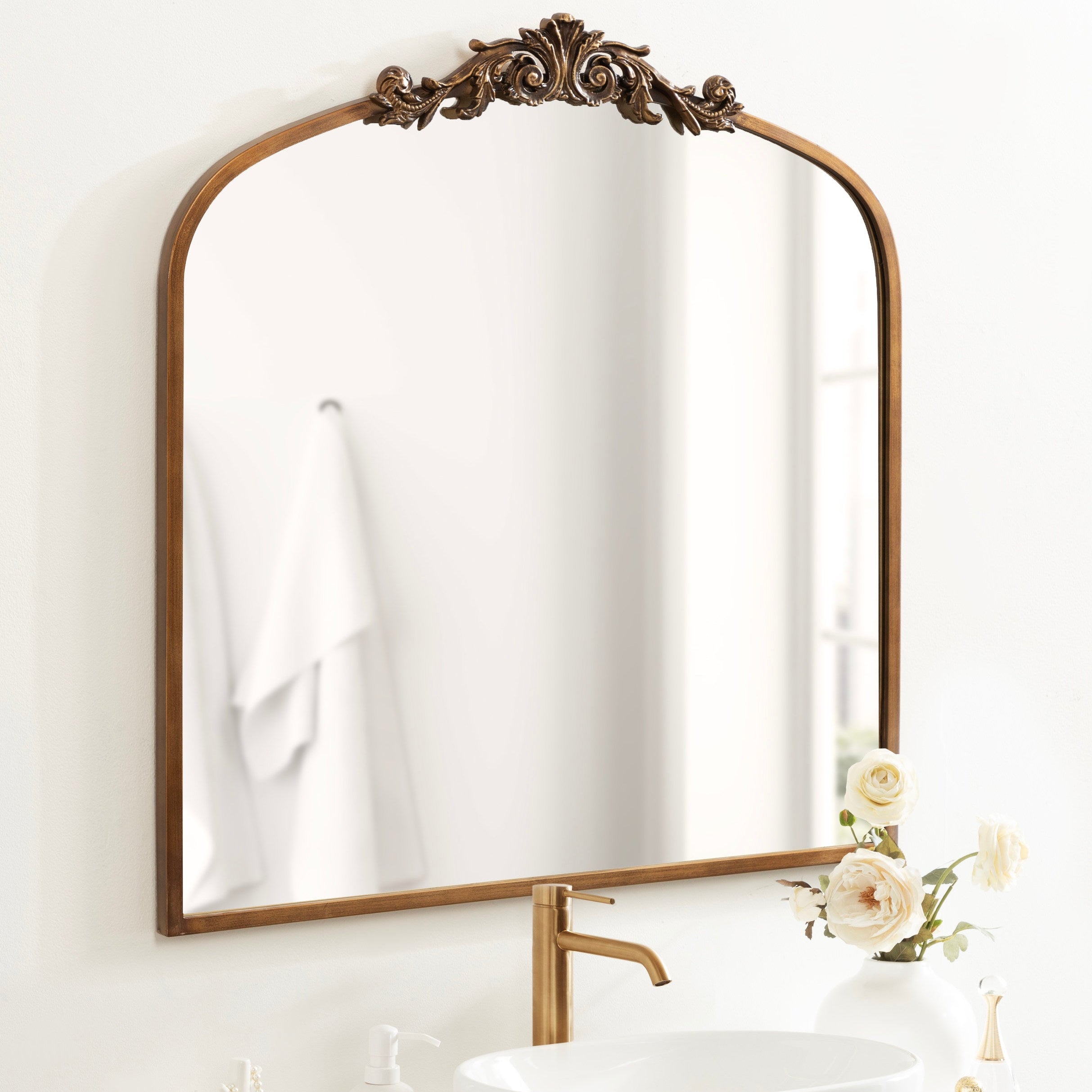 Arch Mirror 28x30 Gold 7