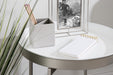 Side Table Silver White 18.25x18.25x22 8