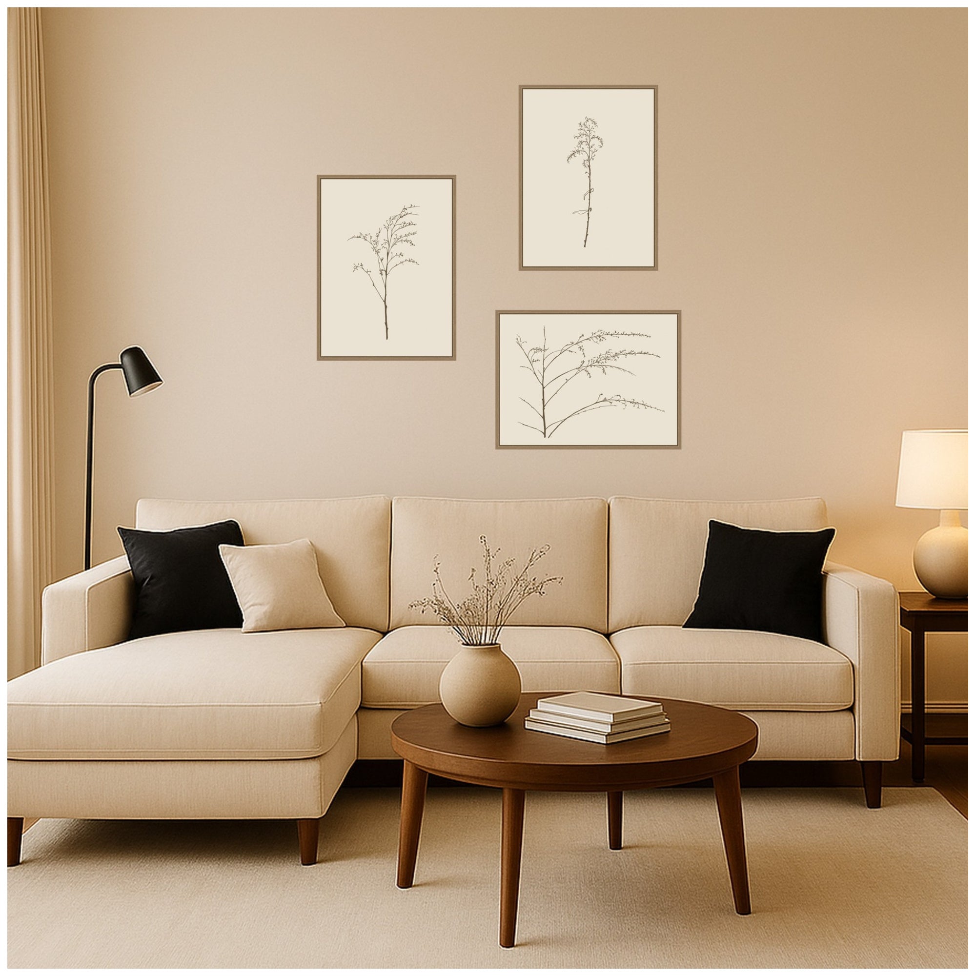 Art Set 3 Piece Set 18x24 Sylvie Dark Gold 5