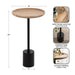 Side Table Natural Black 14x14x24 2
