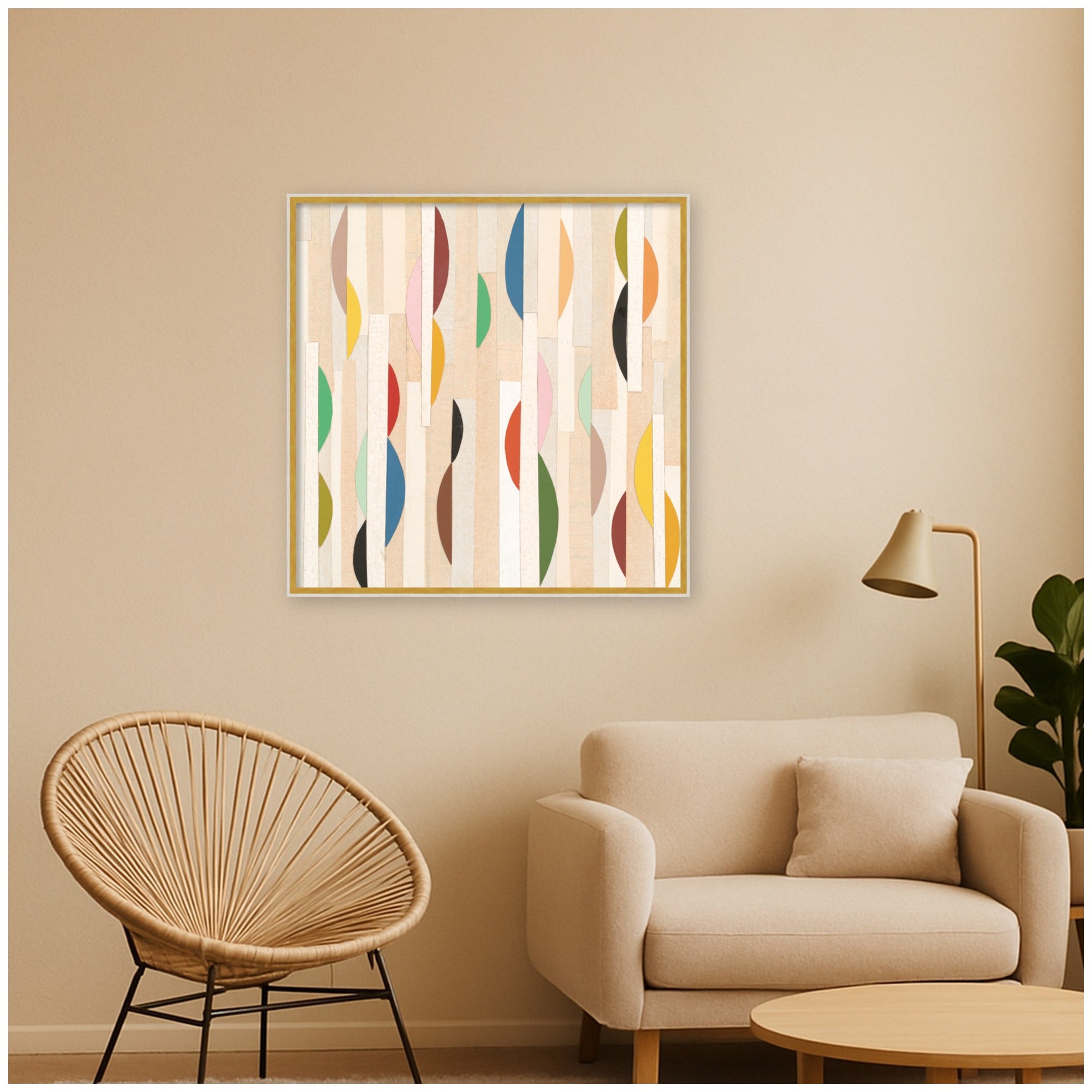 Geometric Abstract 1 by Felicia Dadak Framed Mounted Canvas Wall Art Print