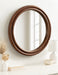 Round Mirror Walnut Brown 26" Diameter 7