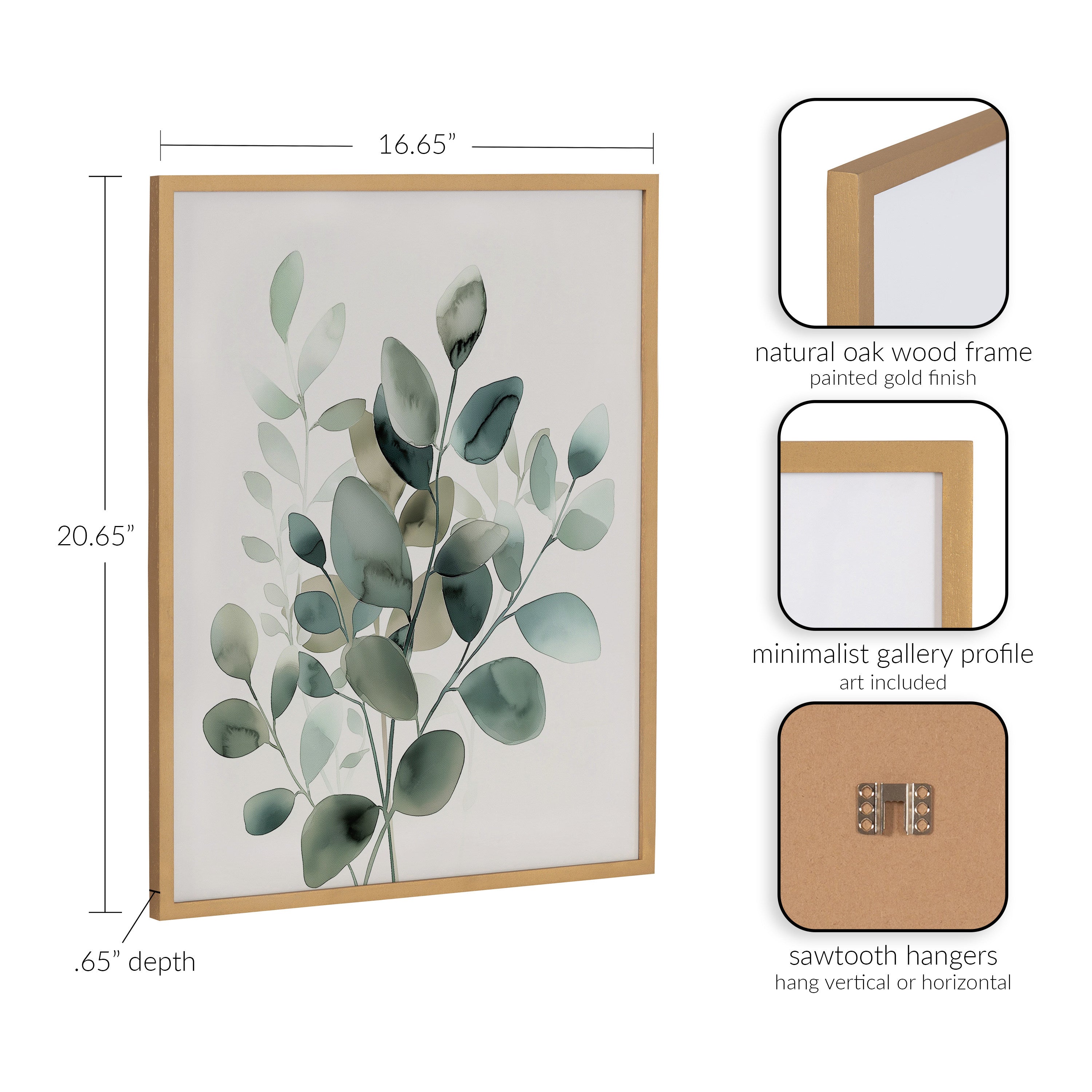 Gallery Modern Minimalist Botanical Watercolor in Muted Teal Print by The Creative Bunch Studio