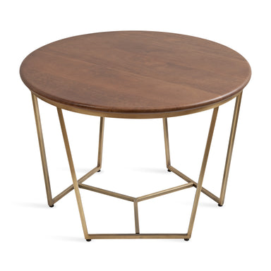 Coffee Table Walnut Brown Gold 26x26x18 1