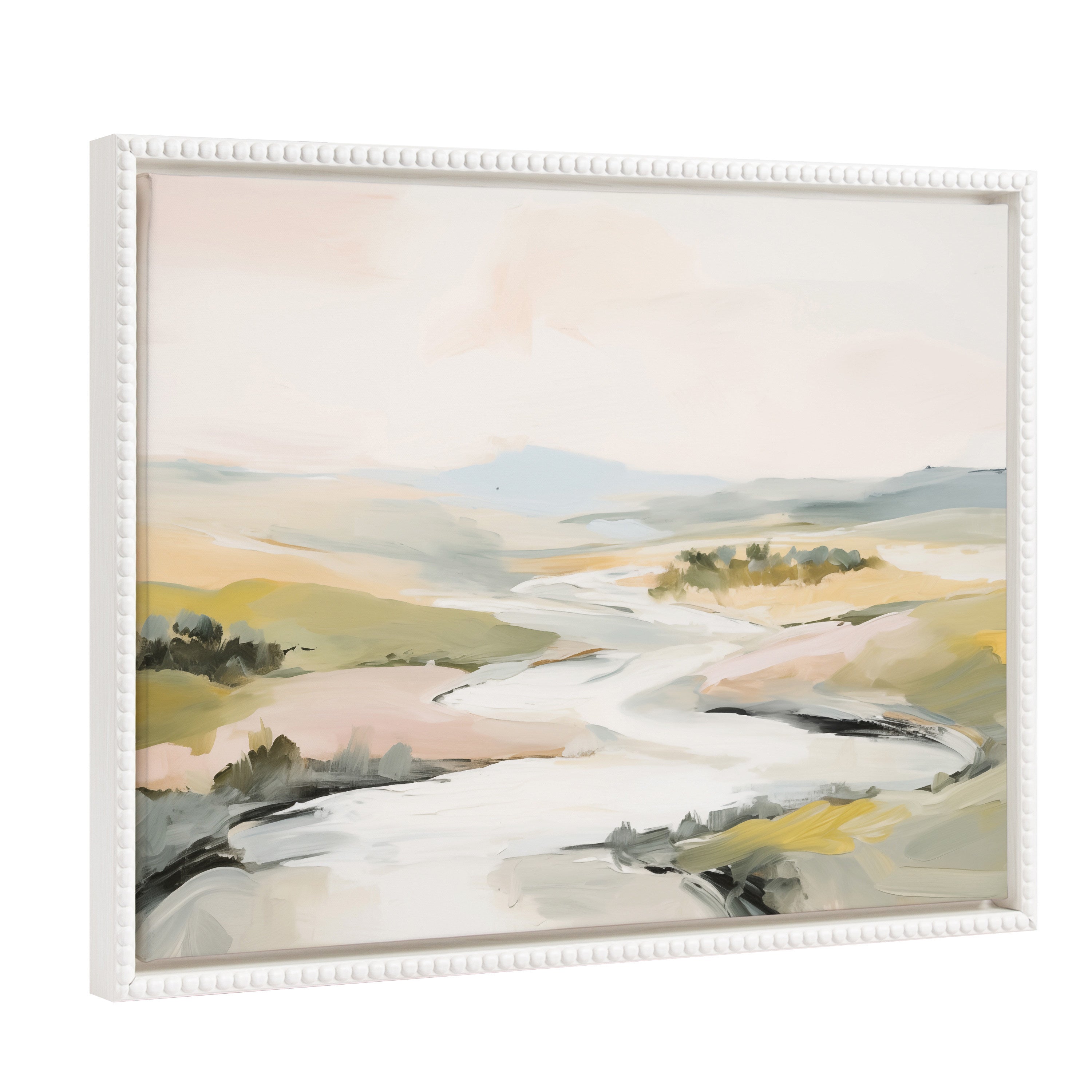 Framed Canvas 18x24 Sylvie Beaded White 1