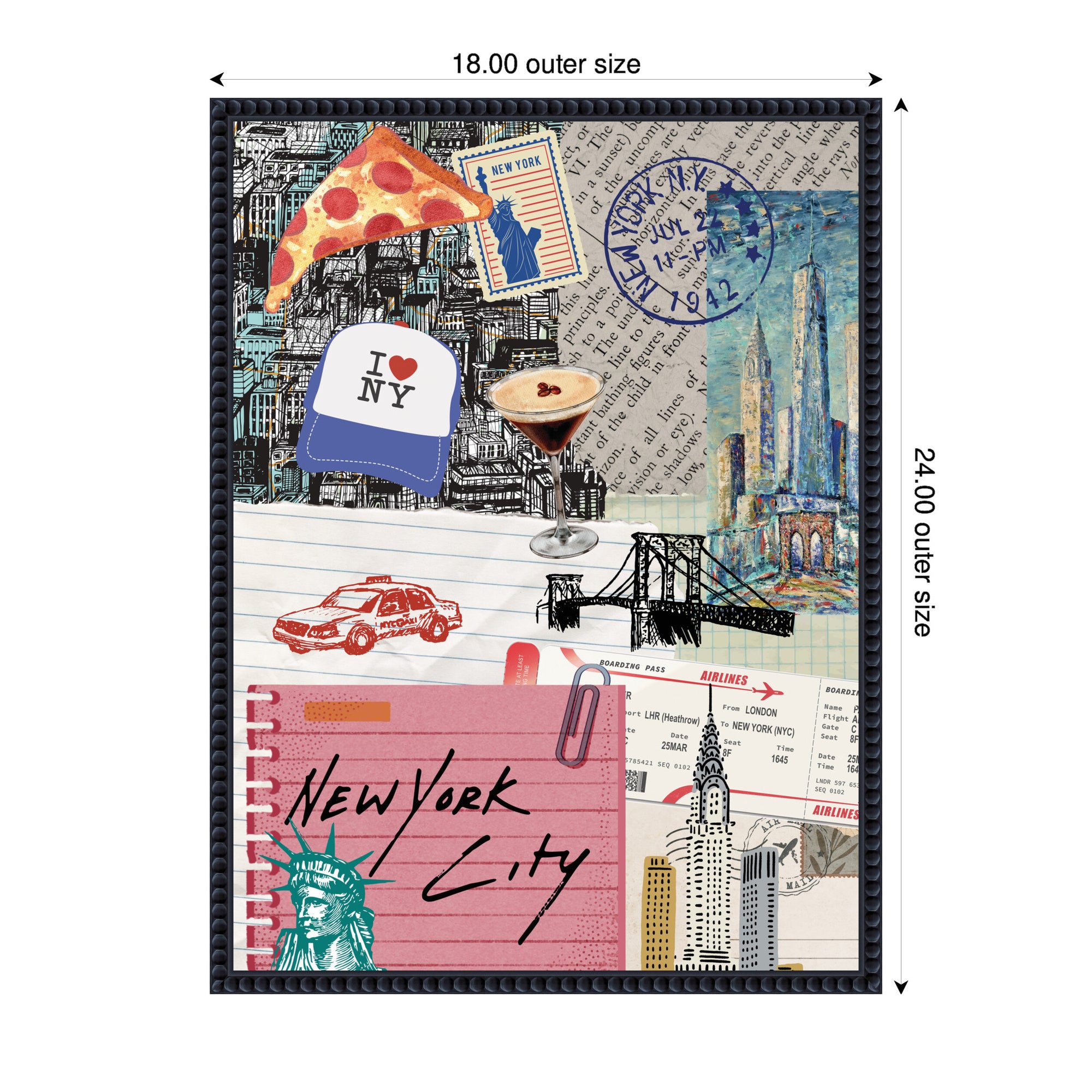 New York Collage by Megan Ryan Framed Canvas Wall Art Print