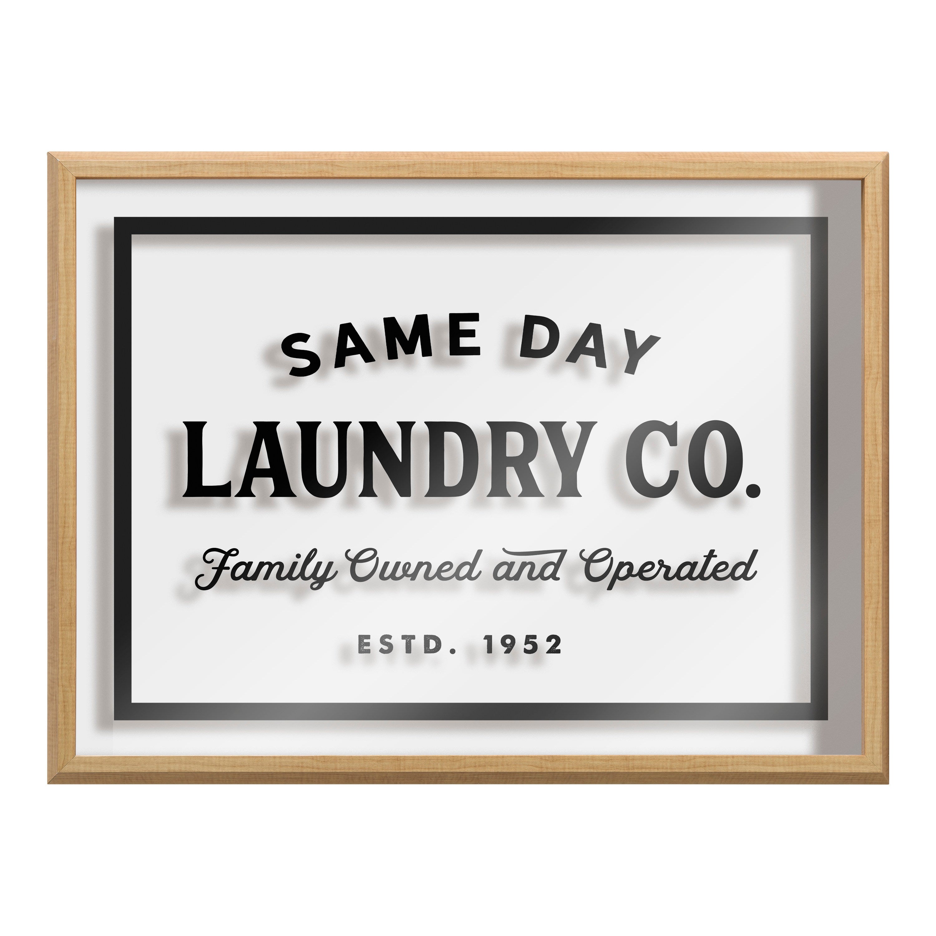 Blake Same Day Laundry Framed Printed Glass by Maggie Price of Hunt and Gather Goods