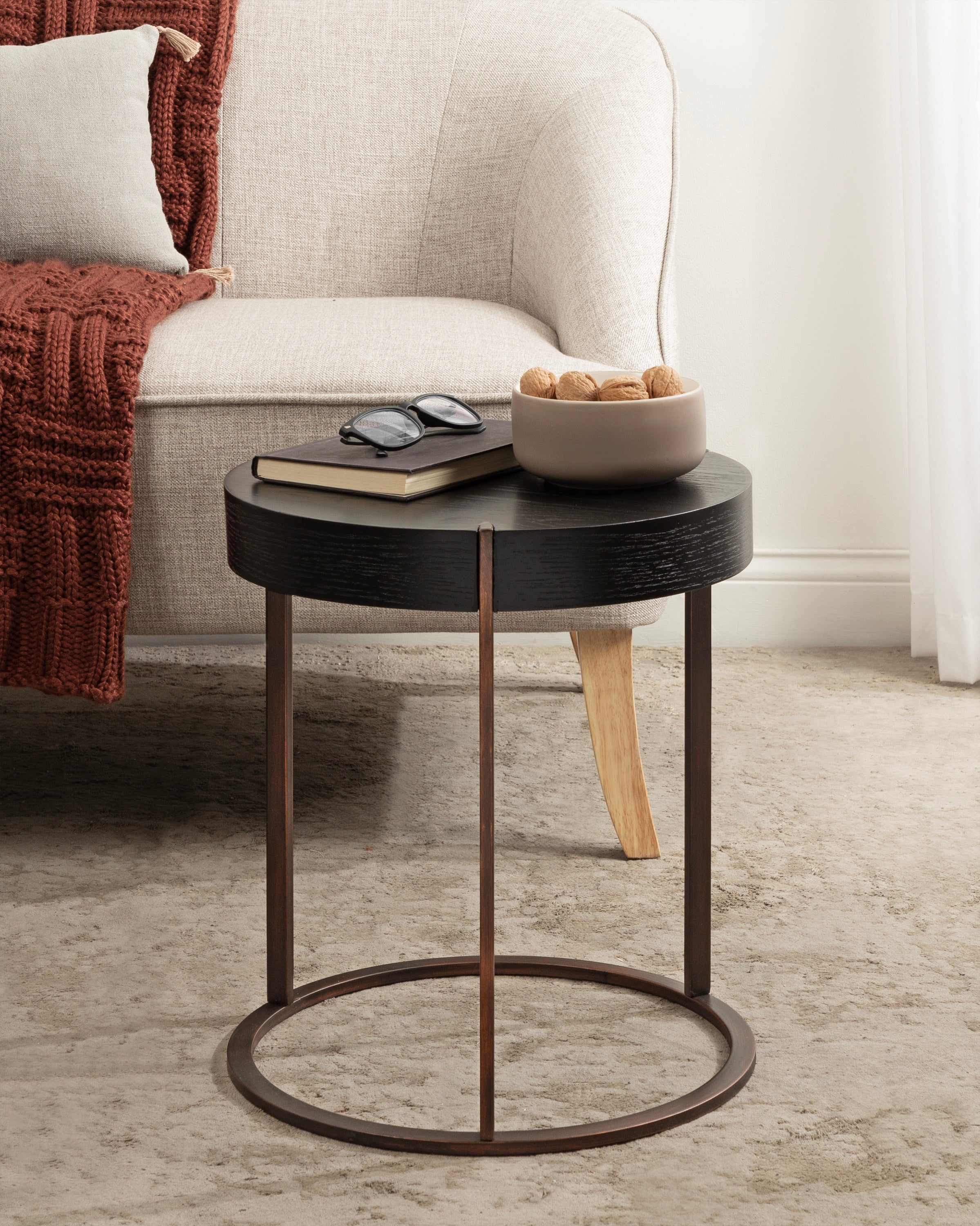 Rovin Side Table Wood and Metal