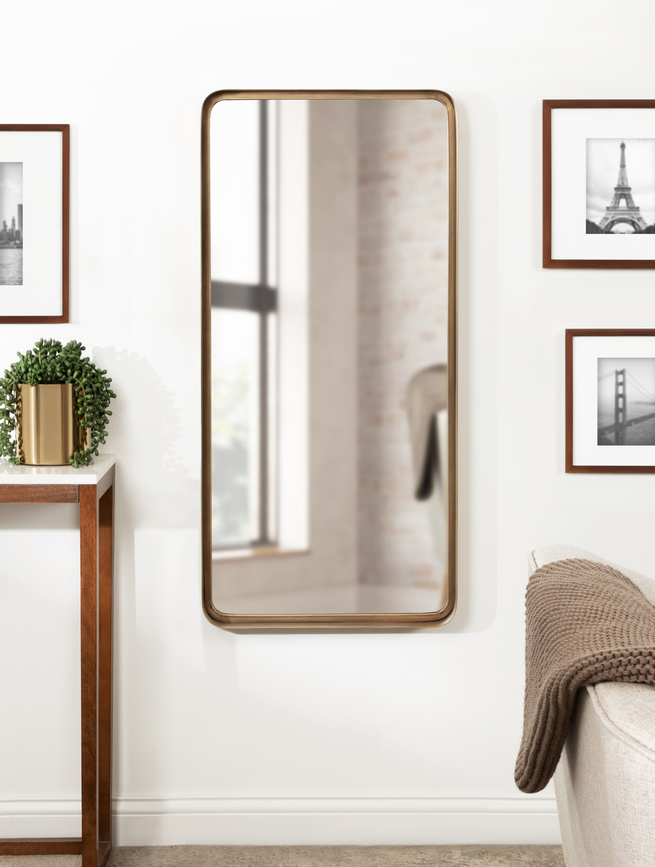 Rectangle Mirror 20x42 Gold 7
