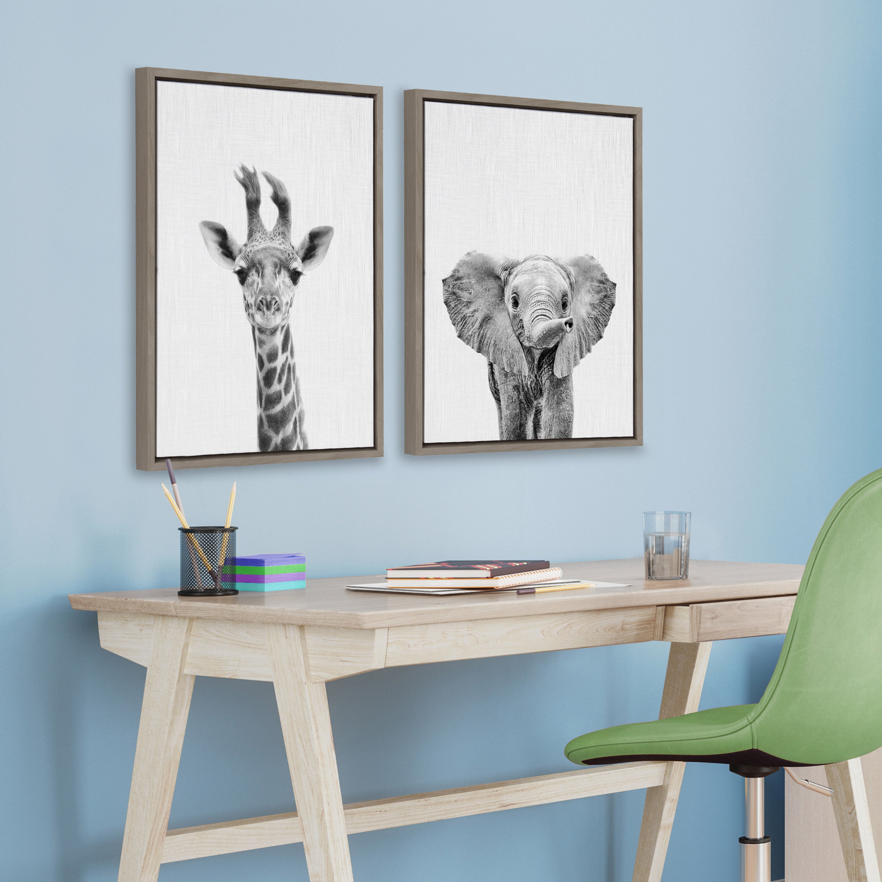Art Set Sylvie Graywash 2 Piece Set 18x24 6