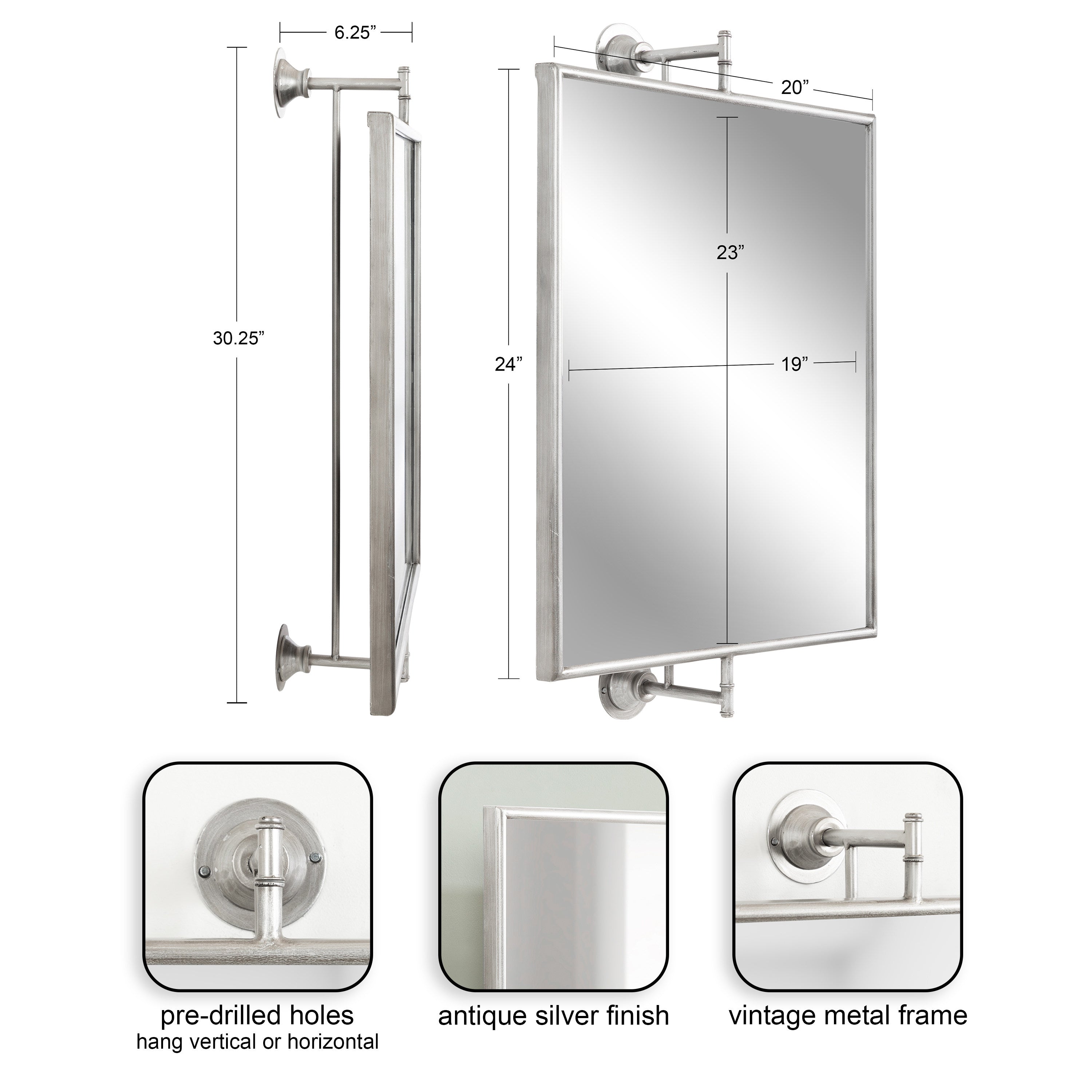 Functional Mirror 20x31 Silver 2