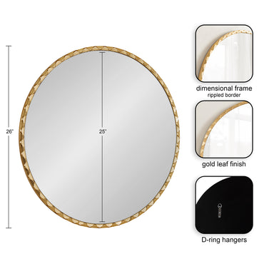 Round Mirror Gold 26x26 2