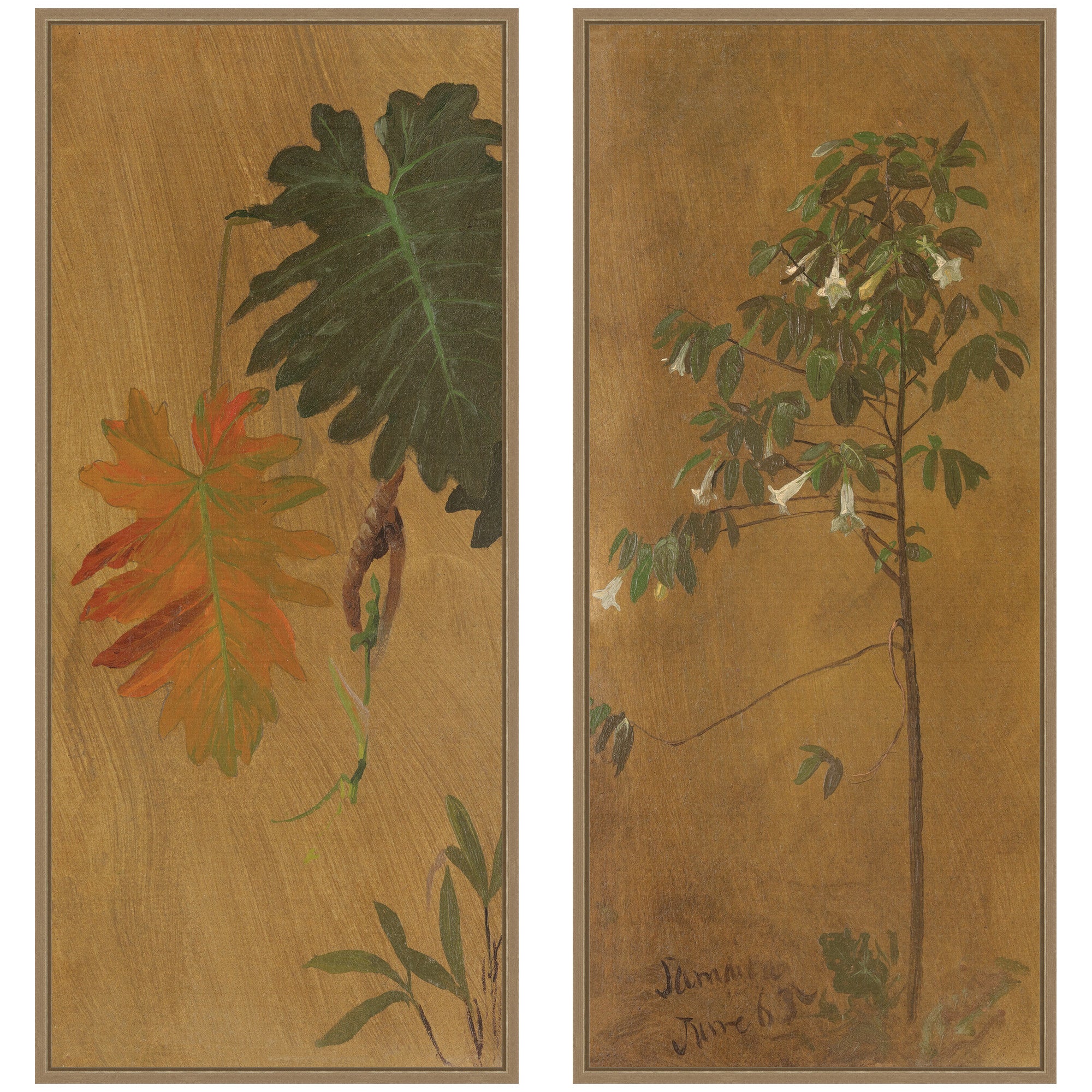 Art Set 2 Piece Set 18x40 Sylvie Dark Gold 1