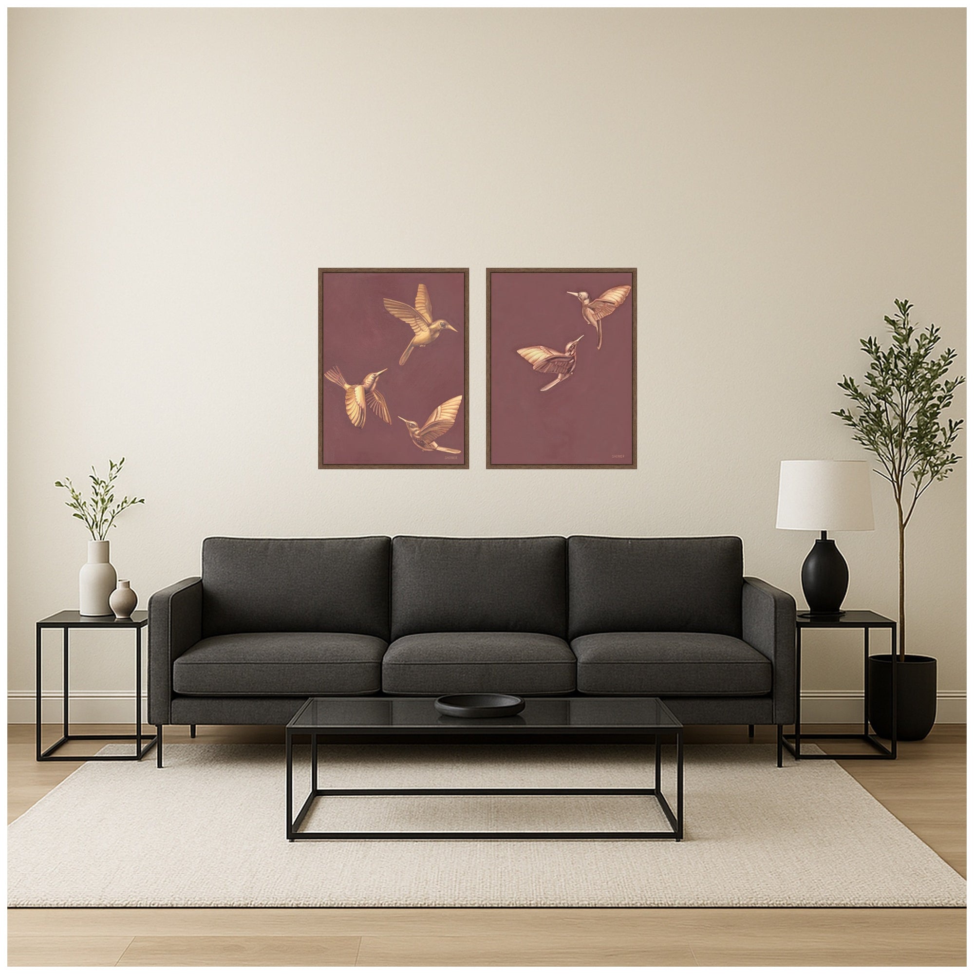 Art Set Sylvie Walnut 2 Piece Set 18x24 6