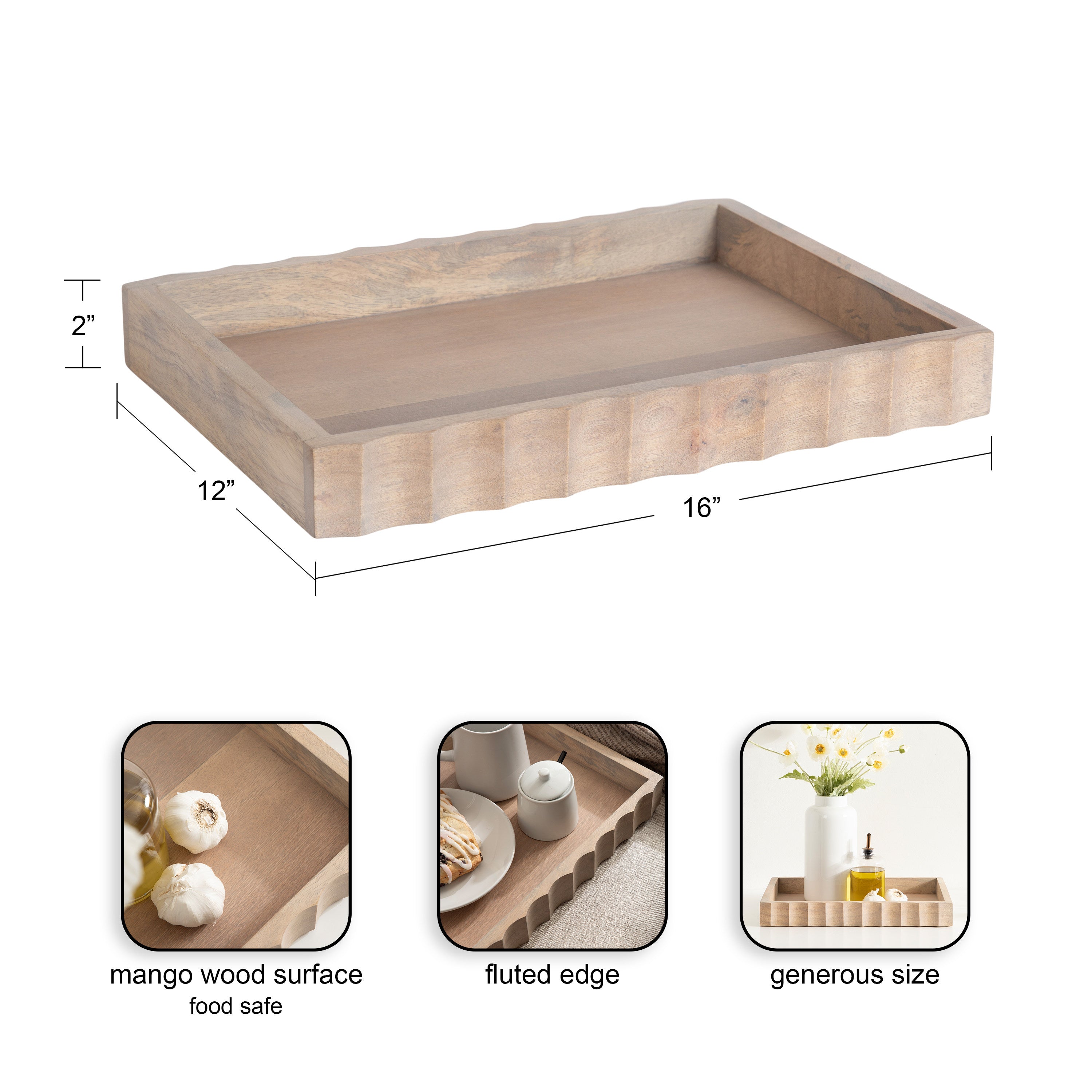 Serving Tray Natural Beige 16x12 2