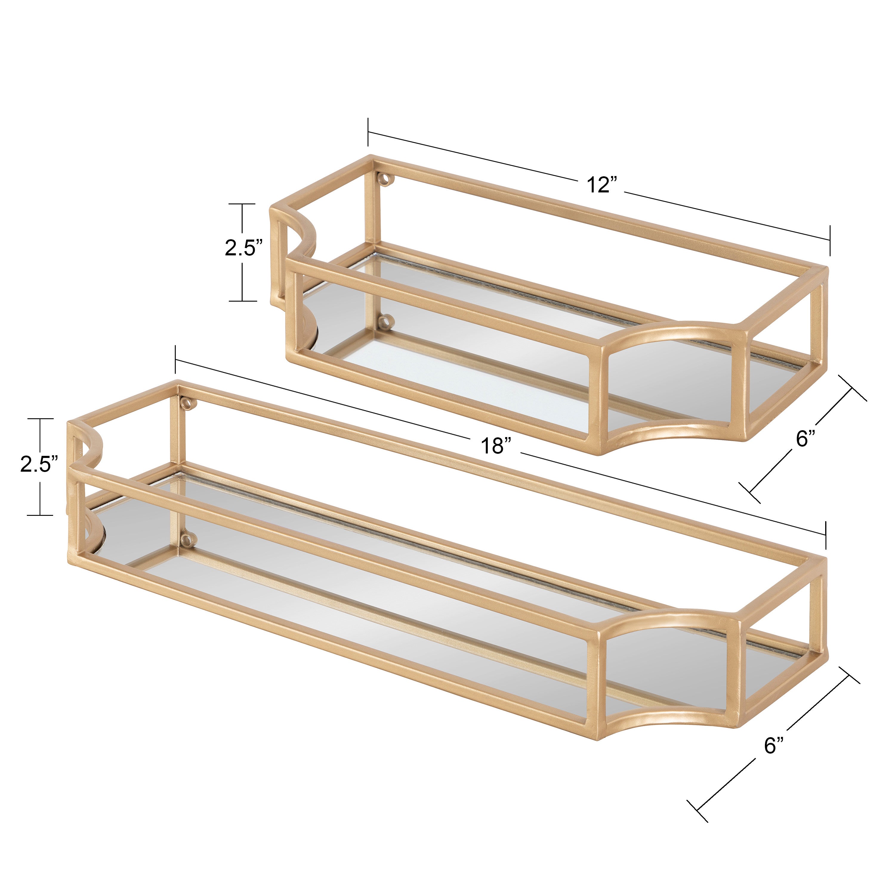 Floating Shelf Gold 2 Piece 2