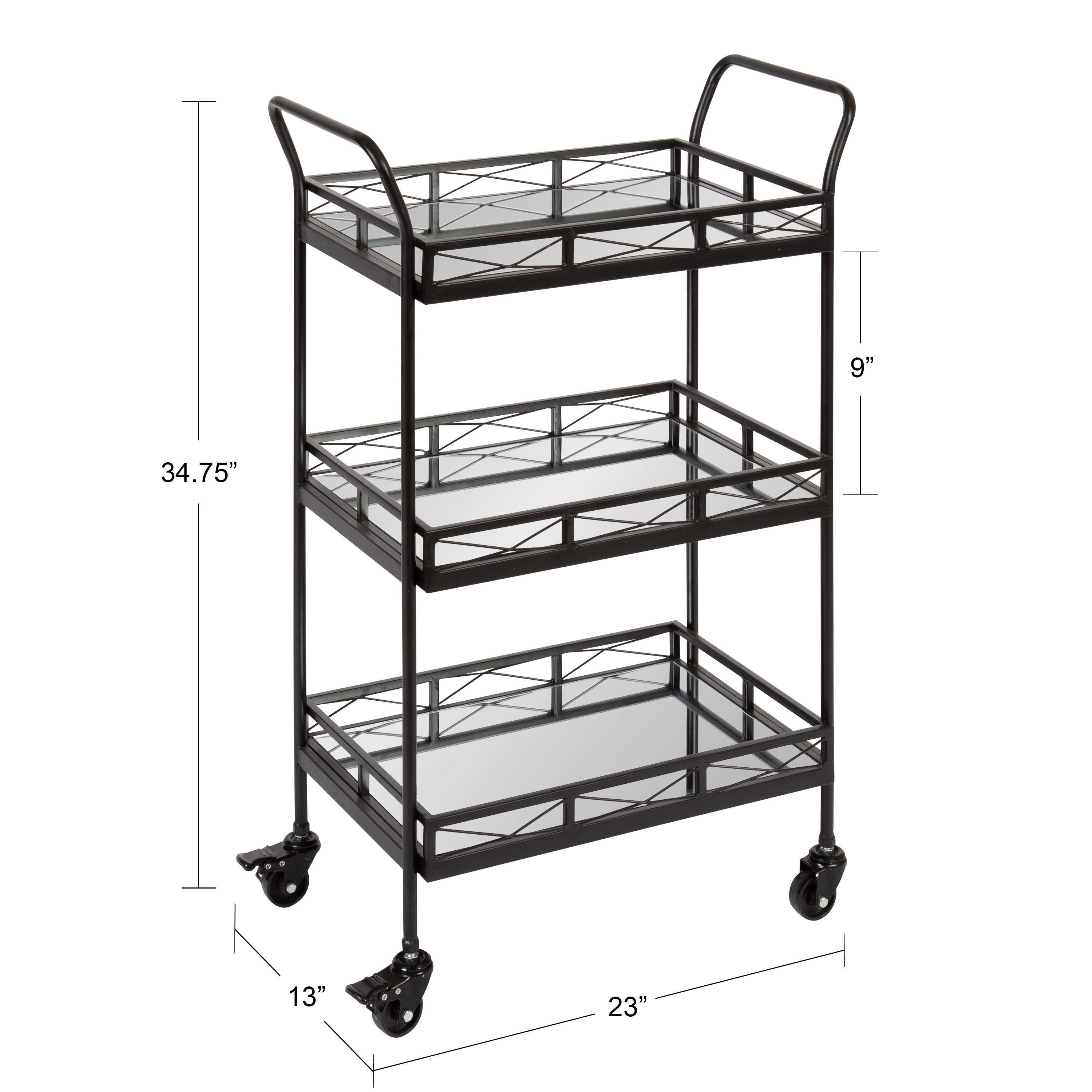 Bar Cart 23x13x35 Black 2