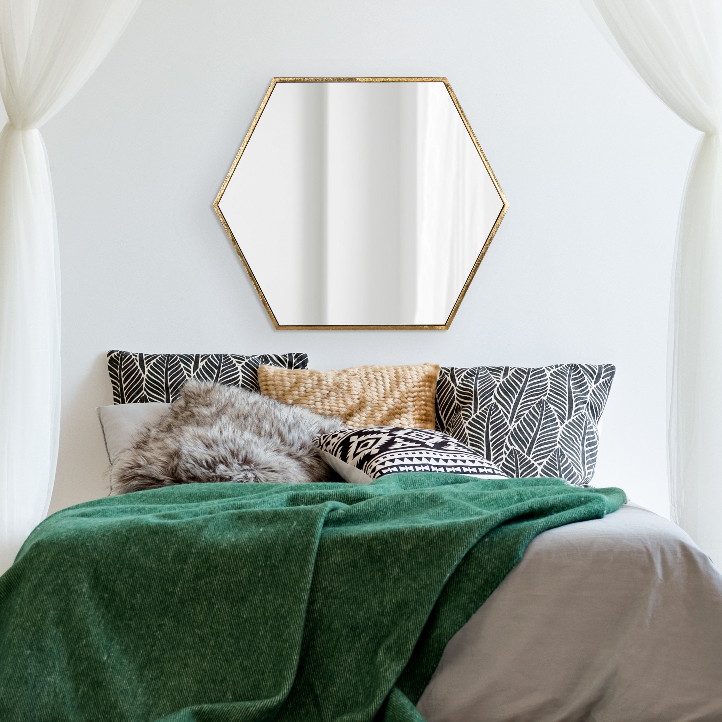 McNeer Hexagon Metal Wall Mirror
