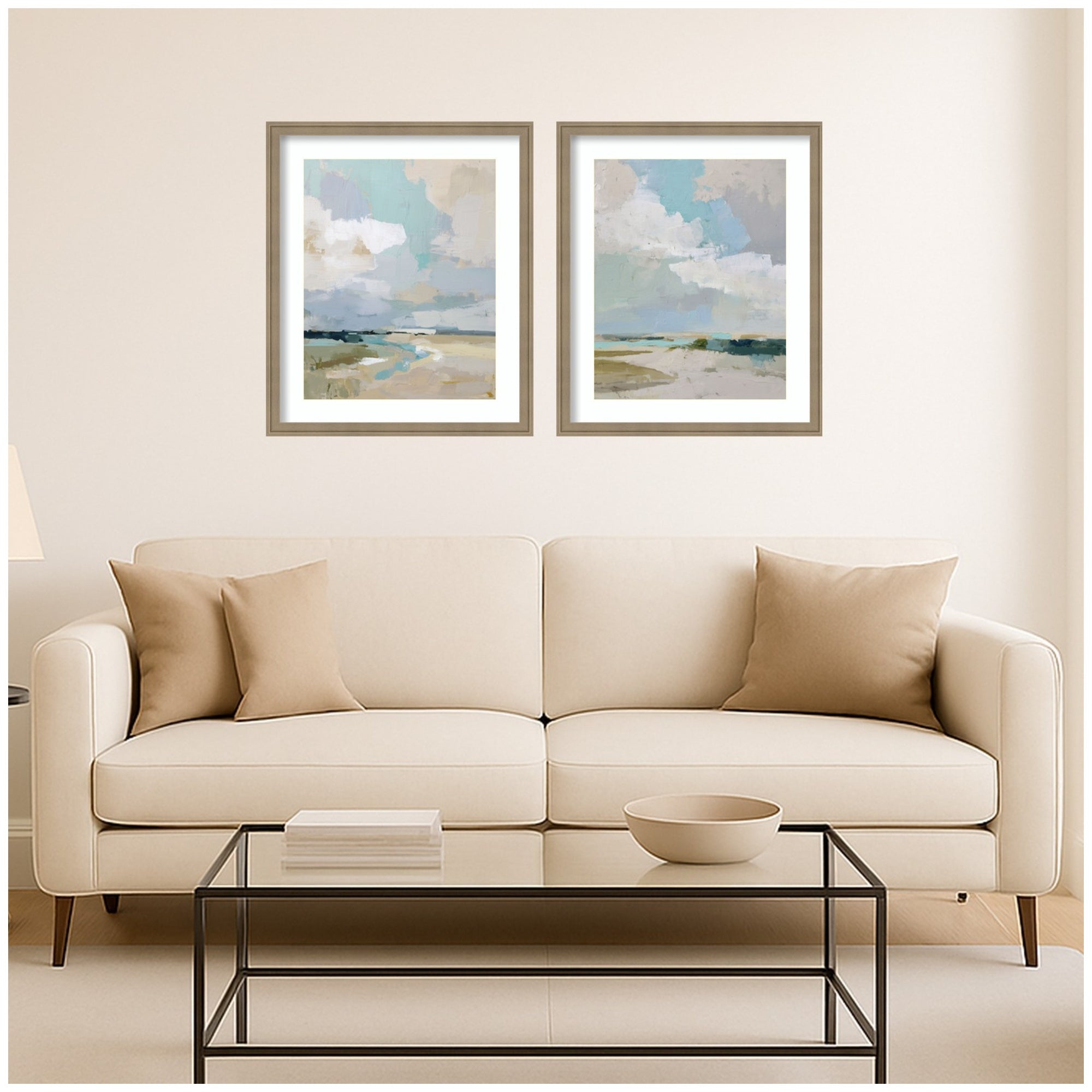 Framed Art Set 2 Piece Set 21x25 Florence Light Brown 7