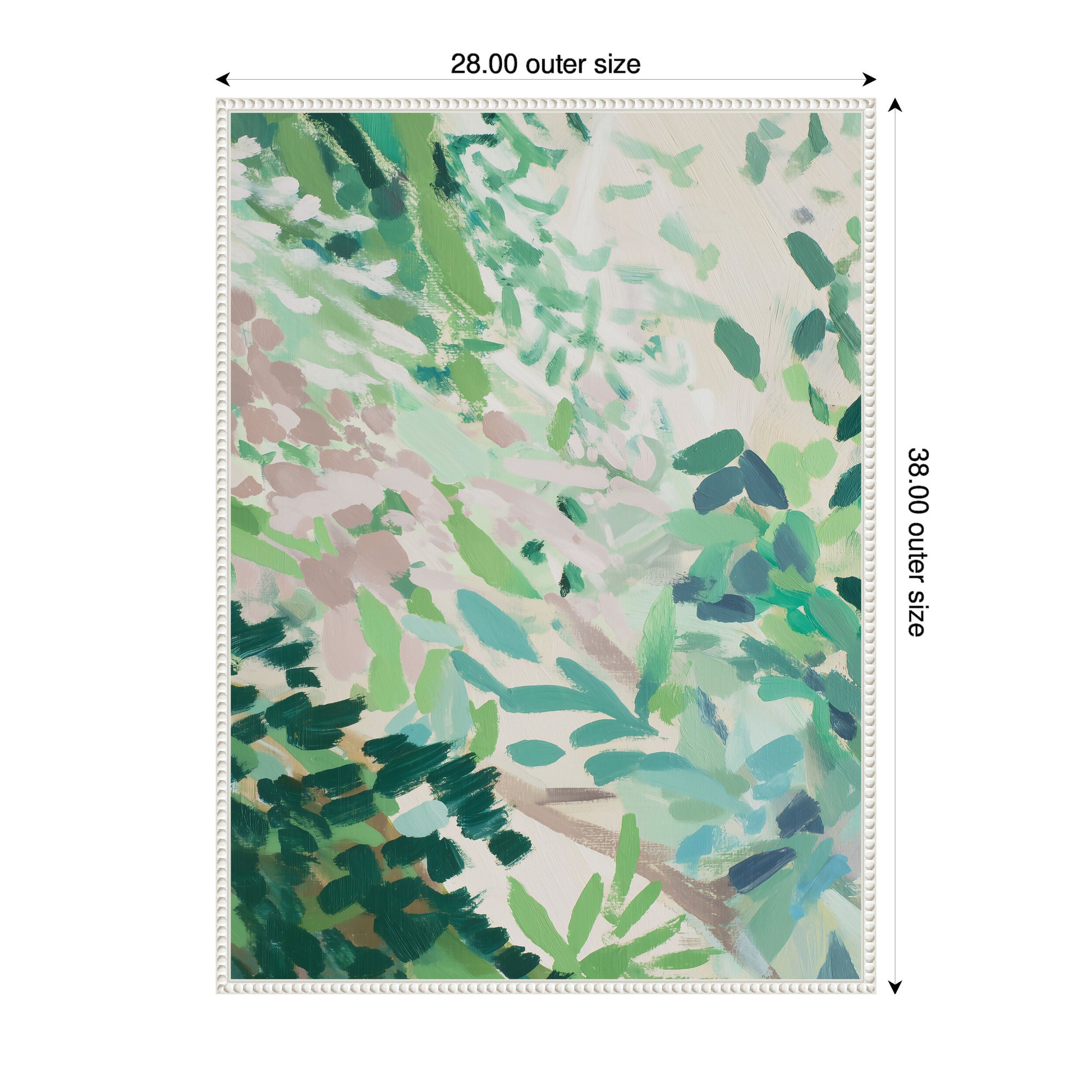 Framed Canvas 28x38 Sylvie Beaded White 2