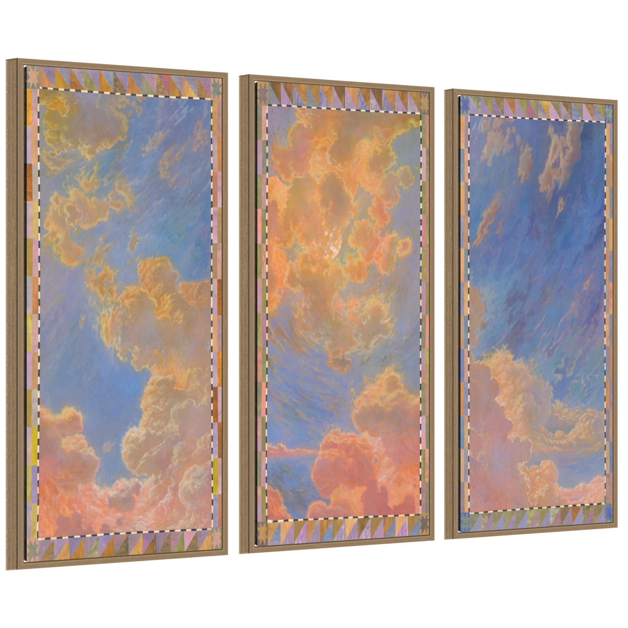 Art Set 3 Piece Set 18x40 Sylvie Dark Gold 1