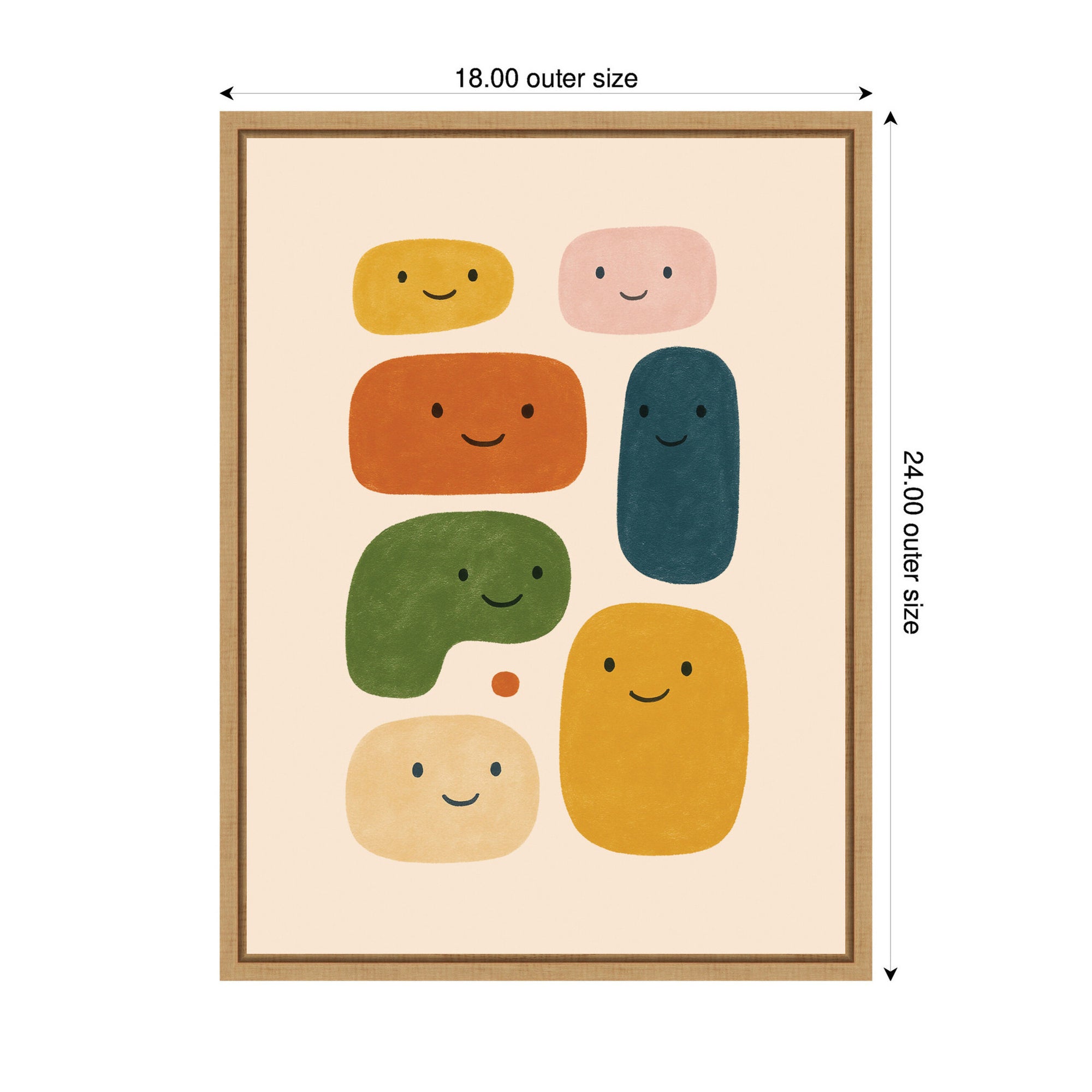 Smiling Shapes by Laura Moss Framed Canvas Wall Art Print