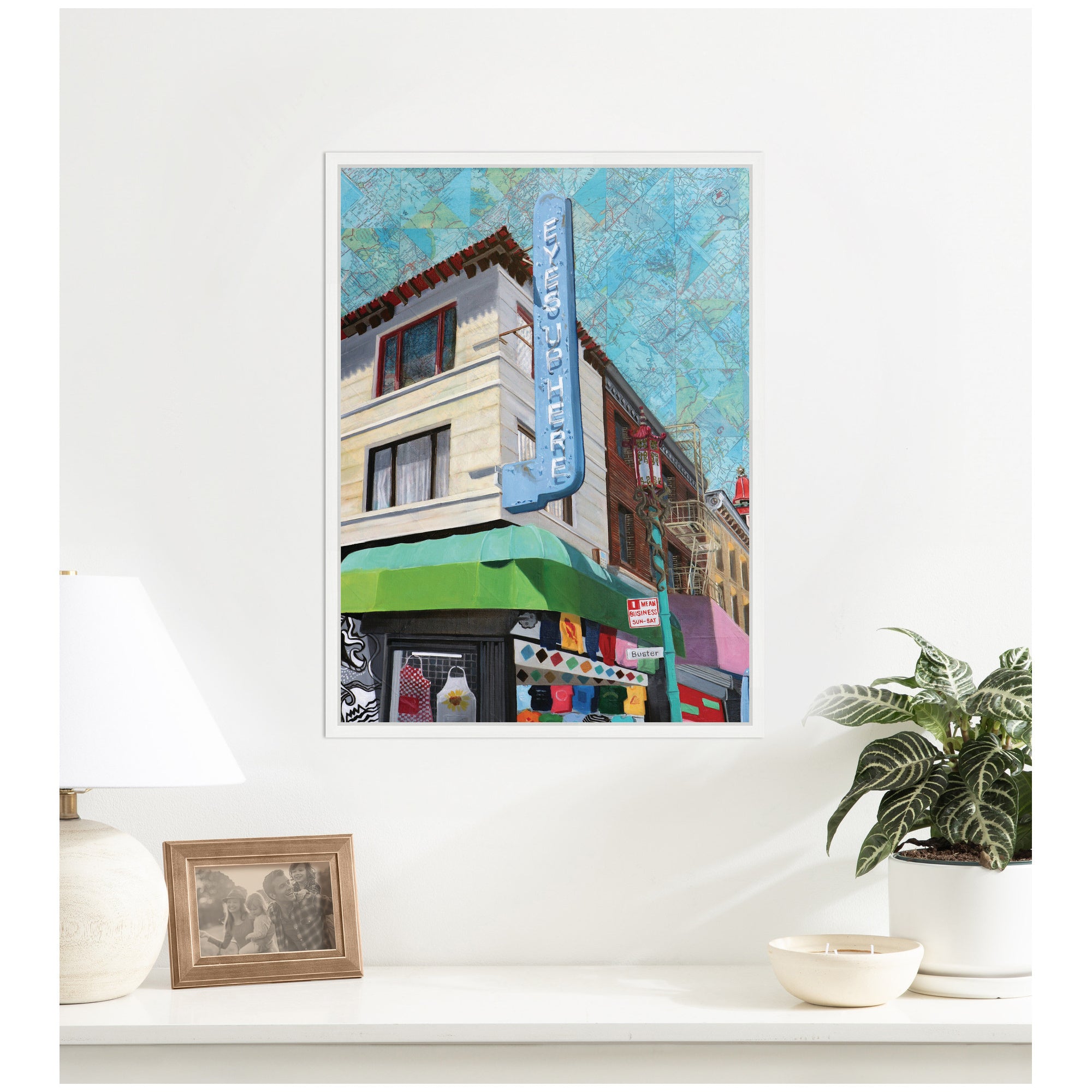 Eyes up Here by Krista V. Allenstein Framed Canvas Wall Art Print