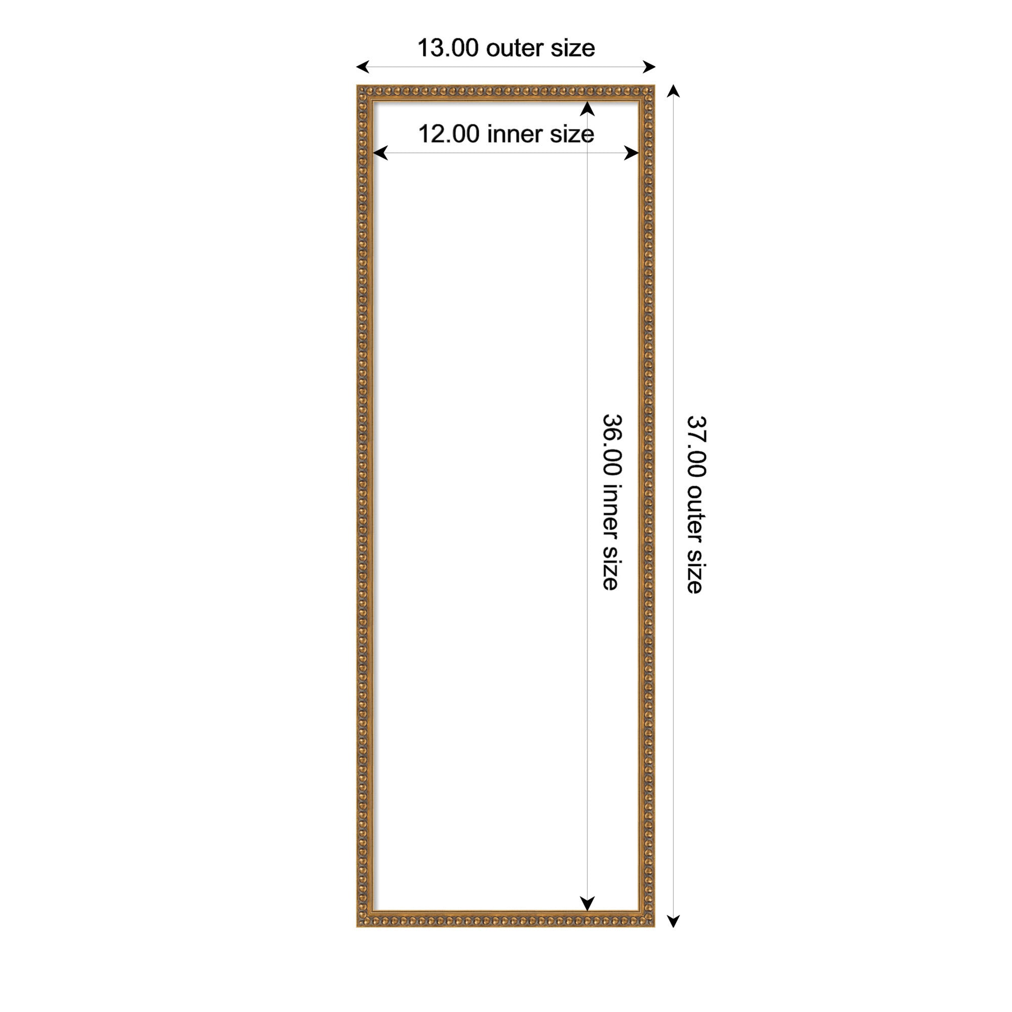 Dry Erase Board Bradford Bead Gold 13x37 2