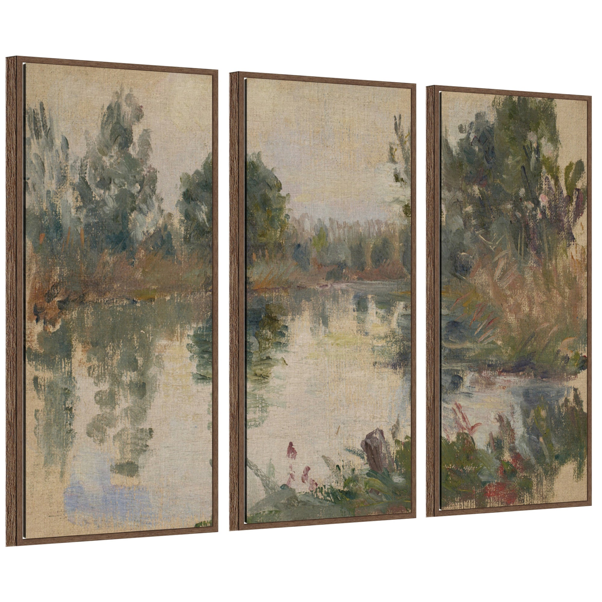 Art Set Sylvie Walnut 3 Piece Set 18x40 1