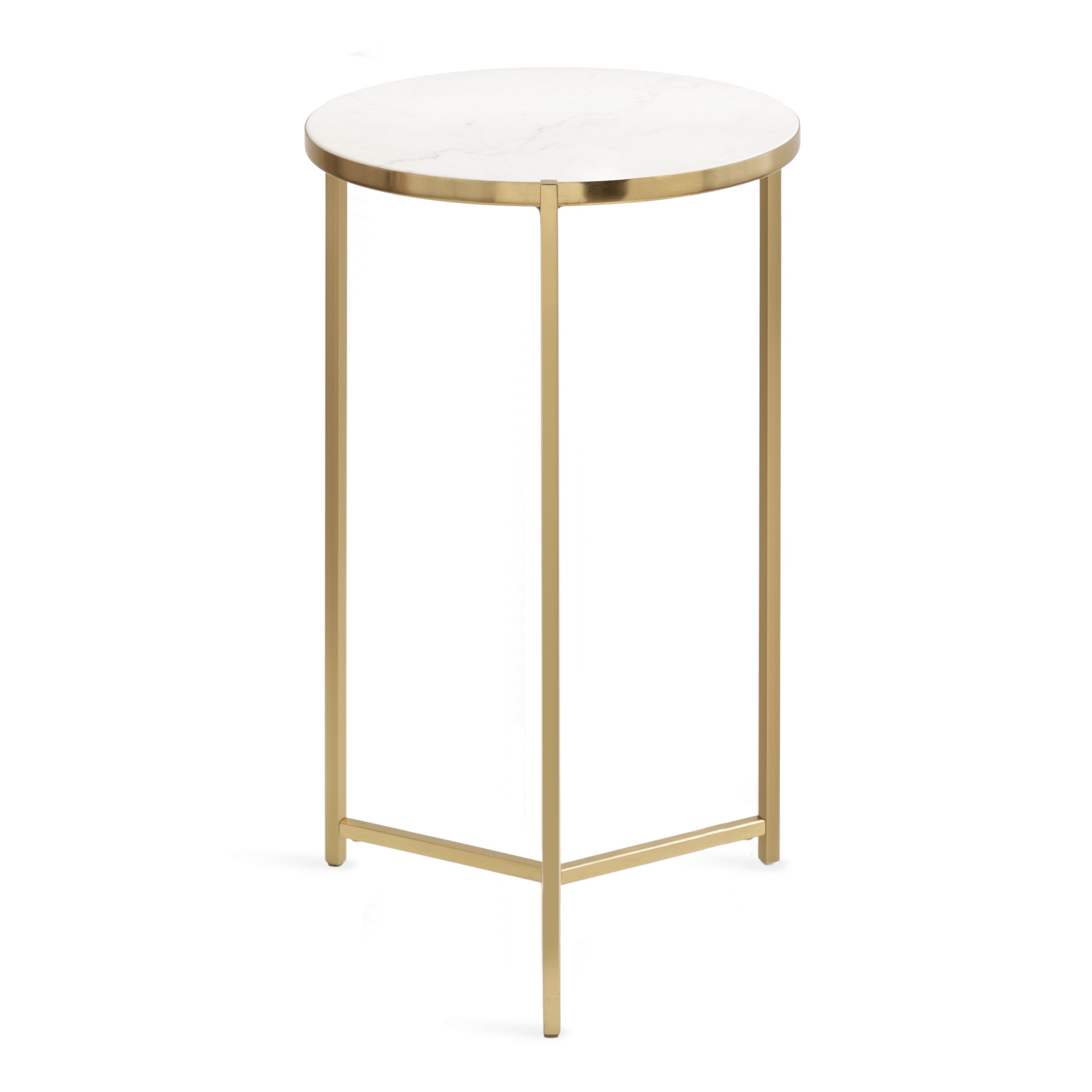 Side Table White Gold 15x15x24 5