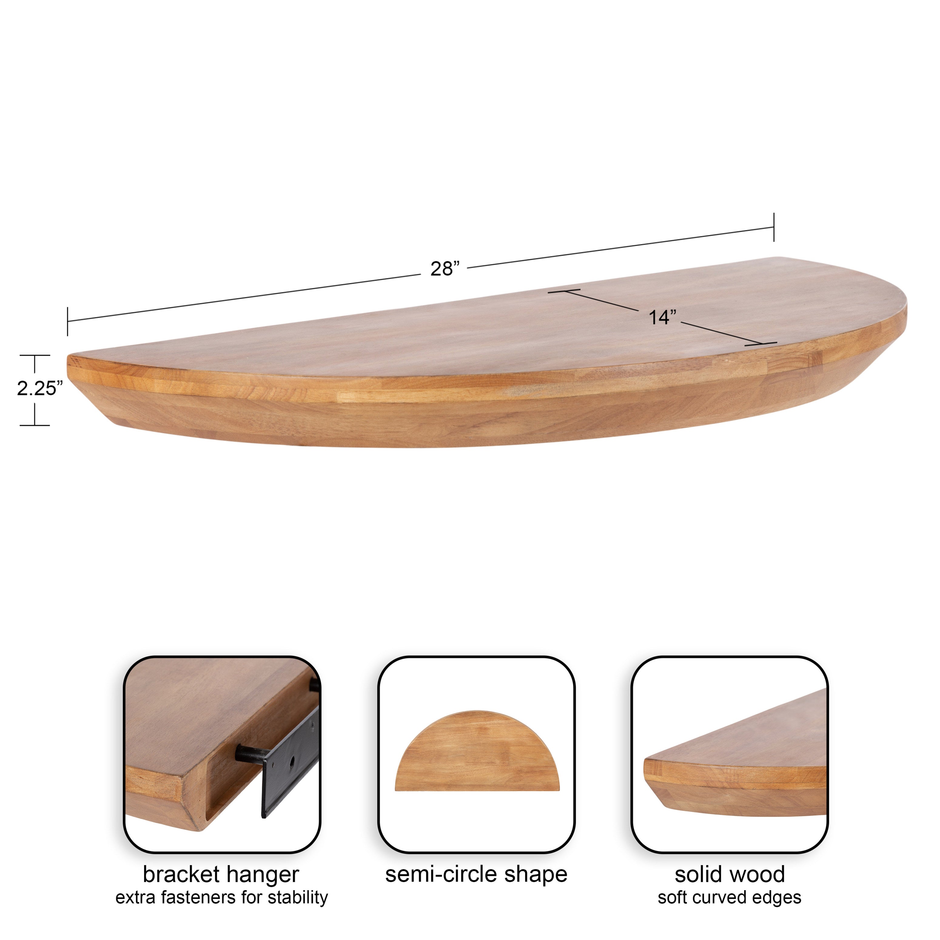 Floating Console Table Natural 28x3x14 2