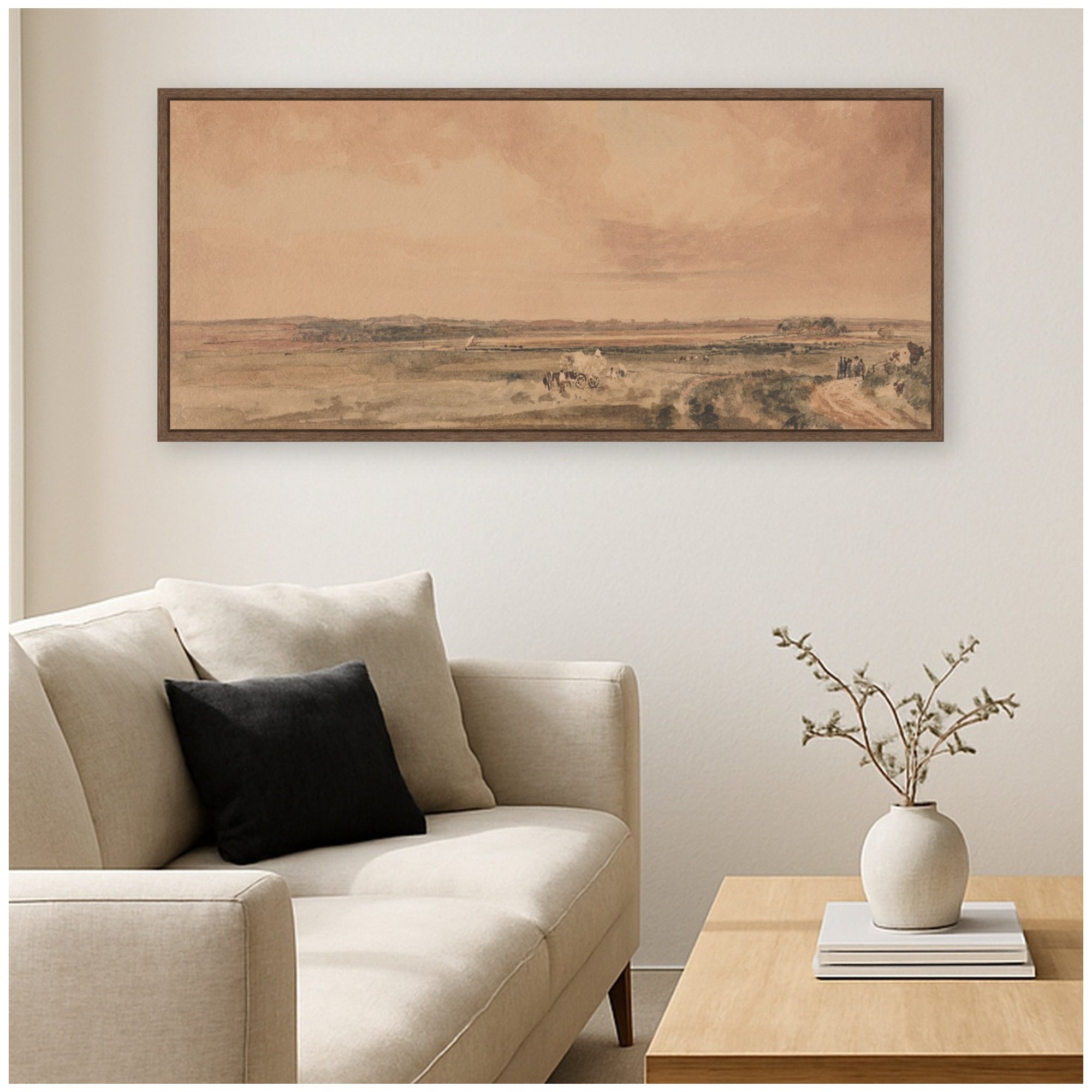 Framed Canvas 40x18 Sylvie Walnut 6