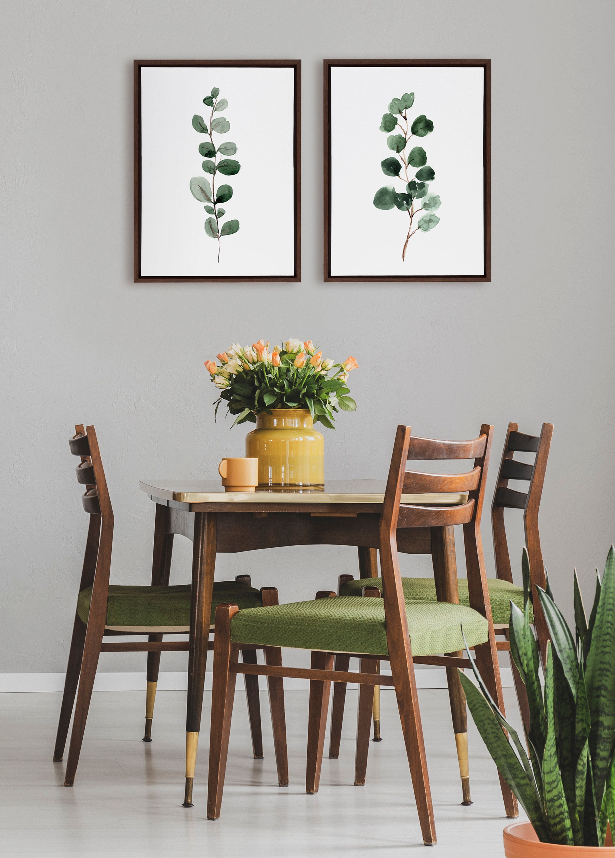 Sylvie Eucalyptus Framed Canvas Set by Maja Mitrovic