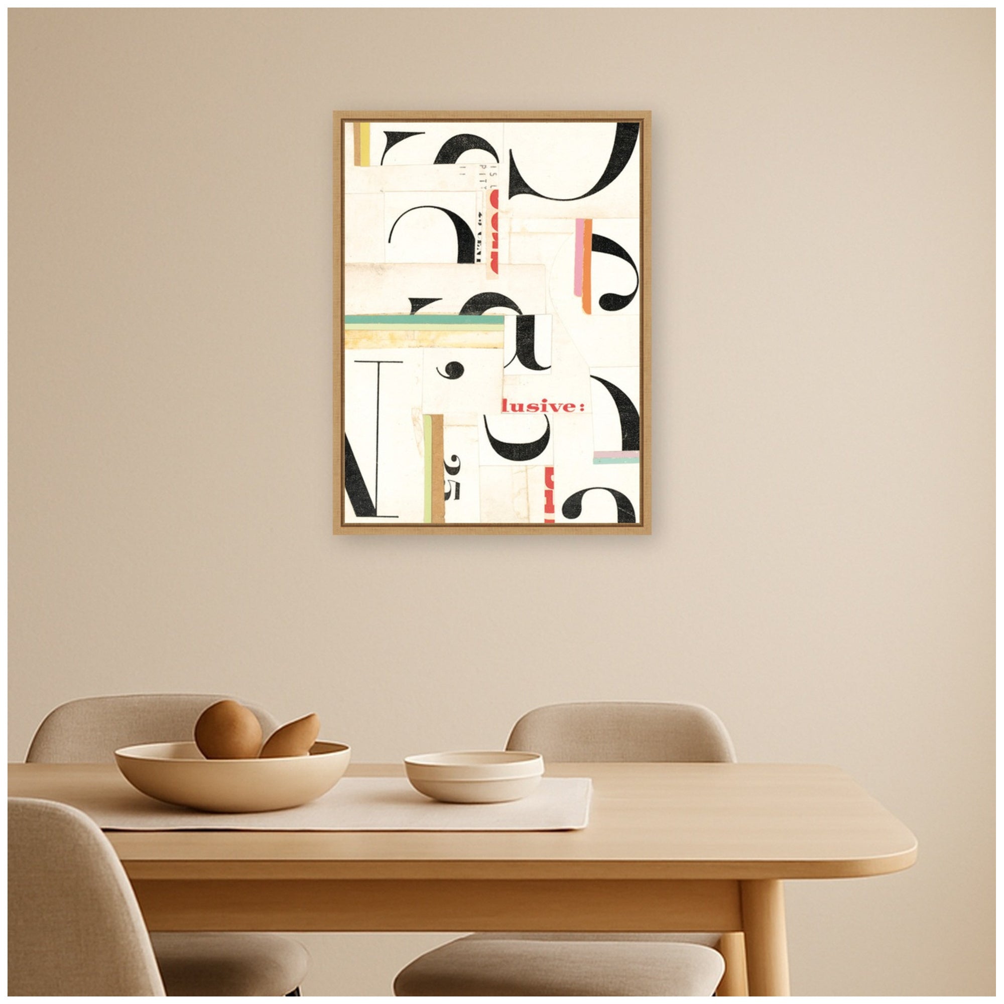 Typography White FC by Felicia Dadak Framed Canvas Wall Art Print
