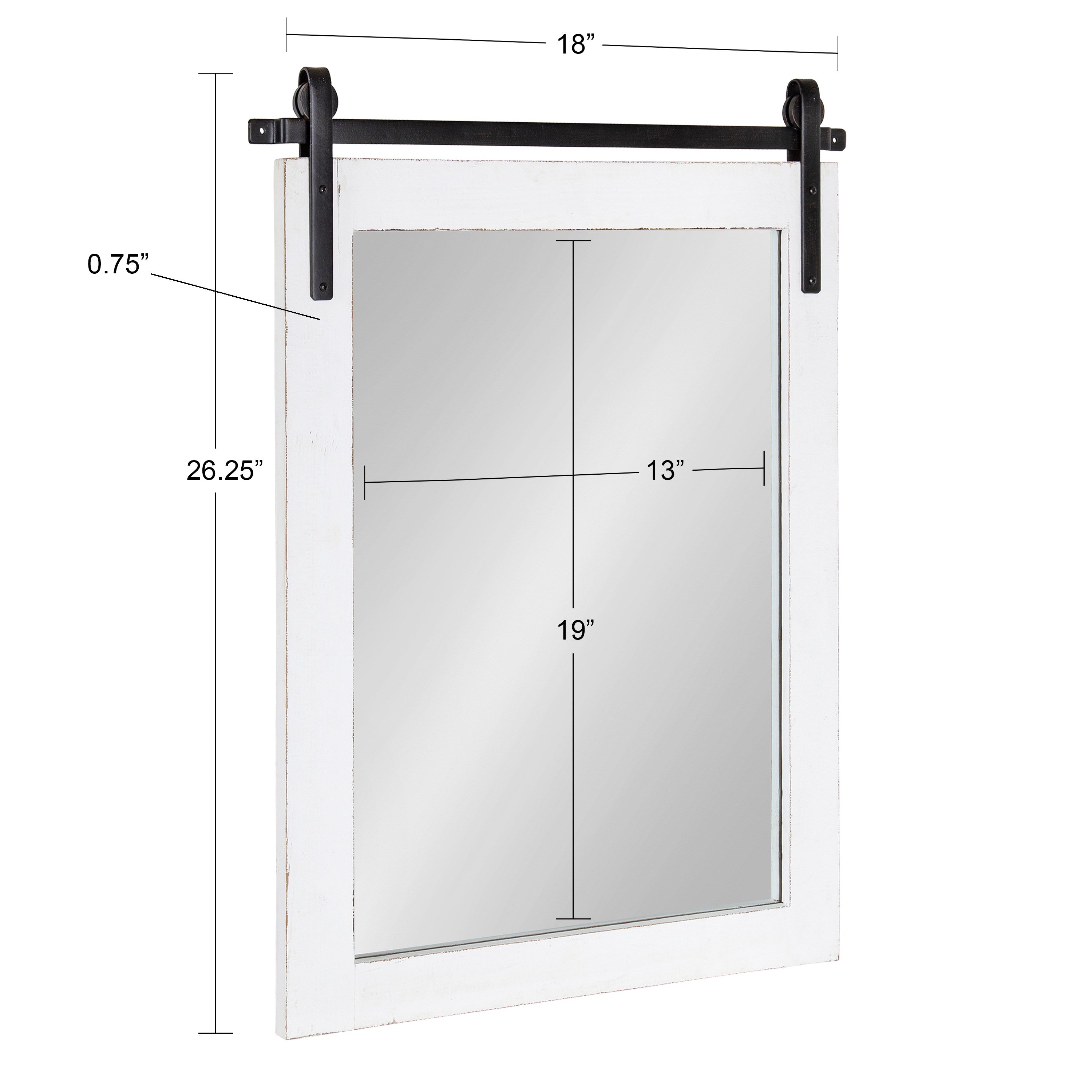 Rectangle Mirror White 18x26 5