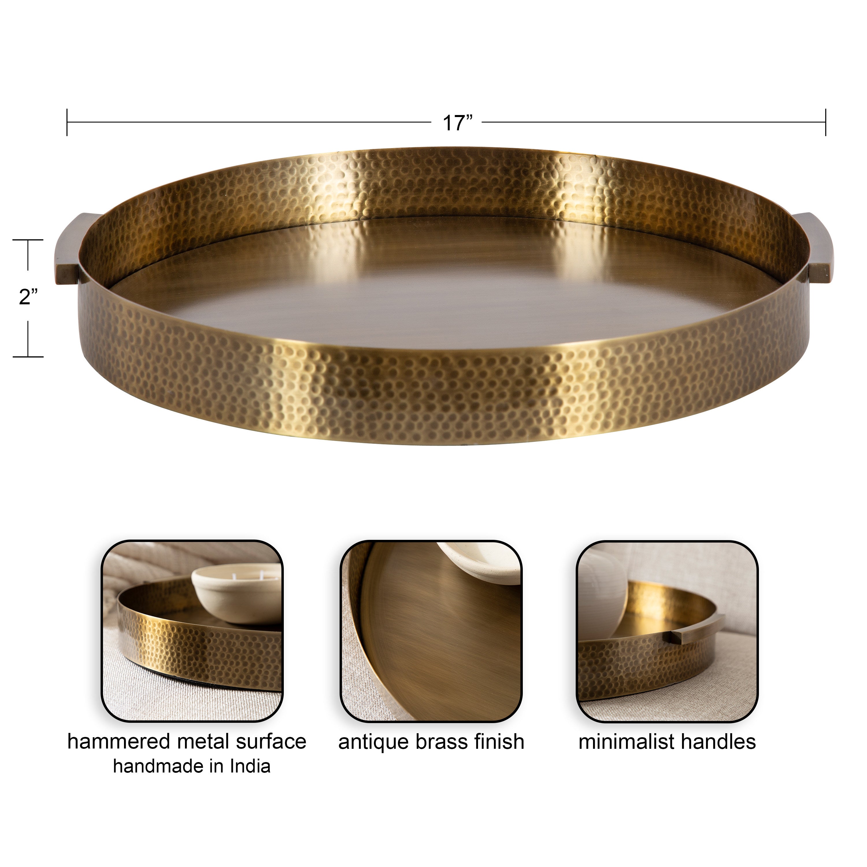 Single Tray 17" Diameter Gold 2