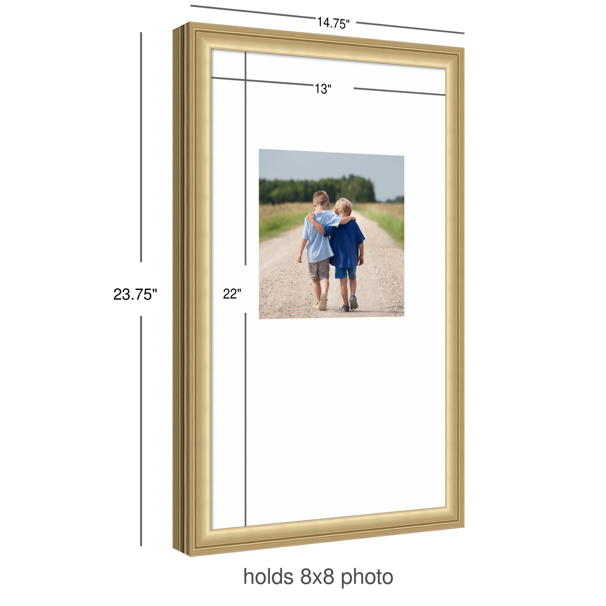 Wall Frame Florence Gold 13x22 matted to 8x8 2