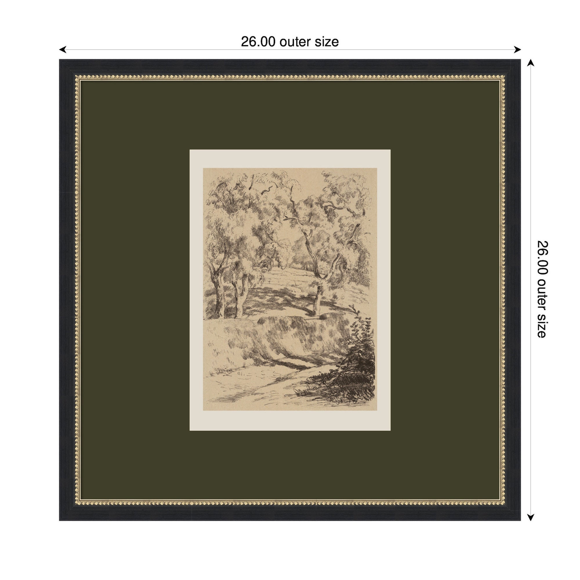 Framed Art 26x26 Belmont Black 2
