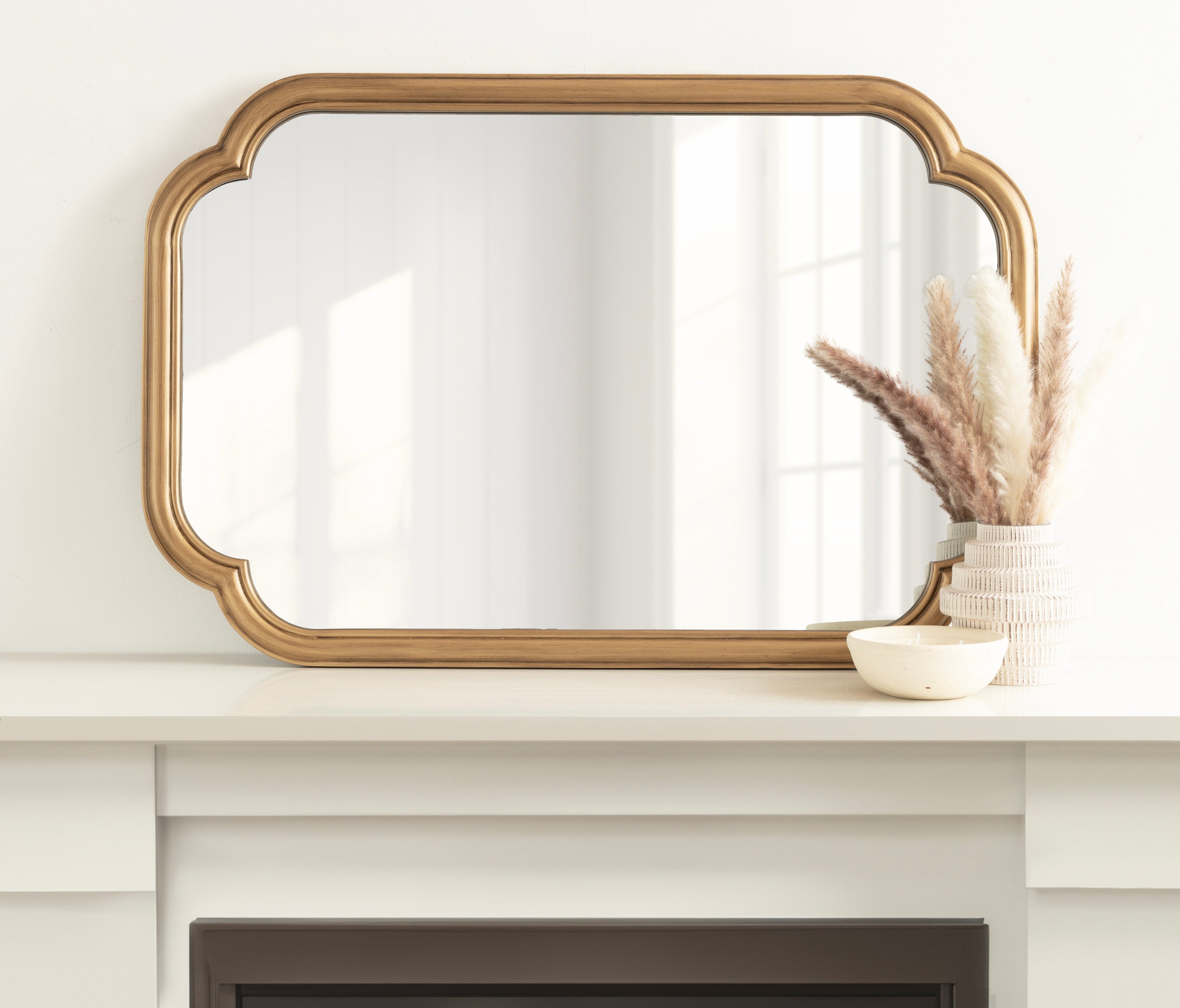 Scallop Mirror Gold 24x36 7