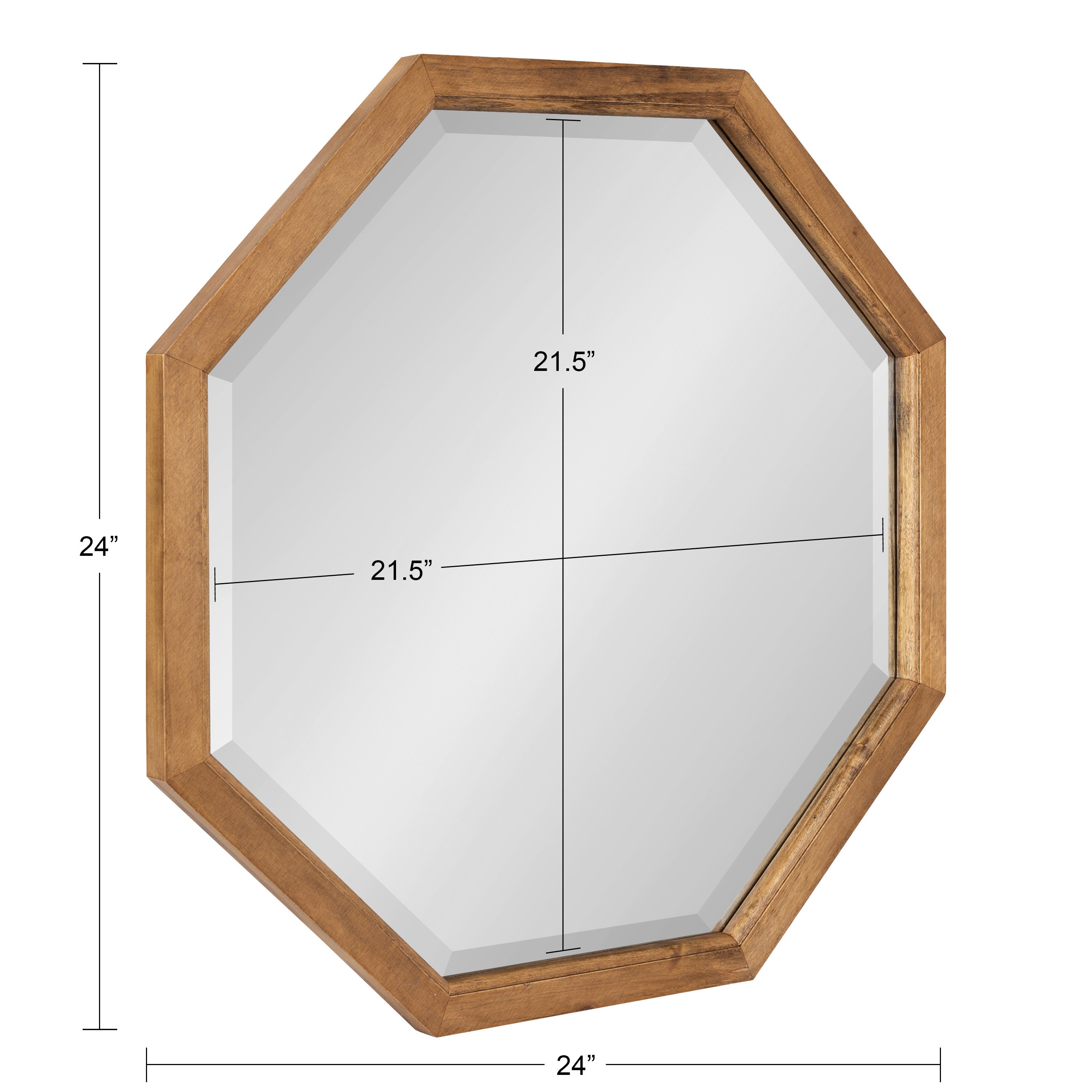 Octagon Mirror Rustic Brown 24x24 5