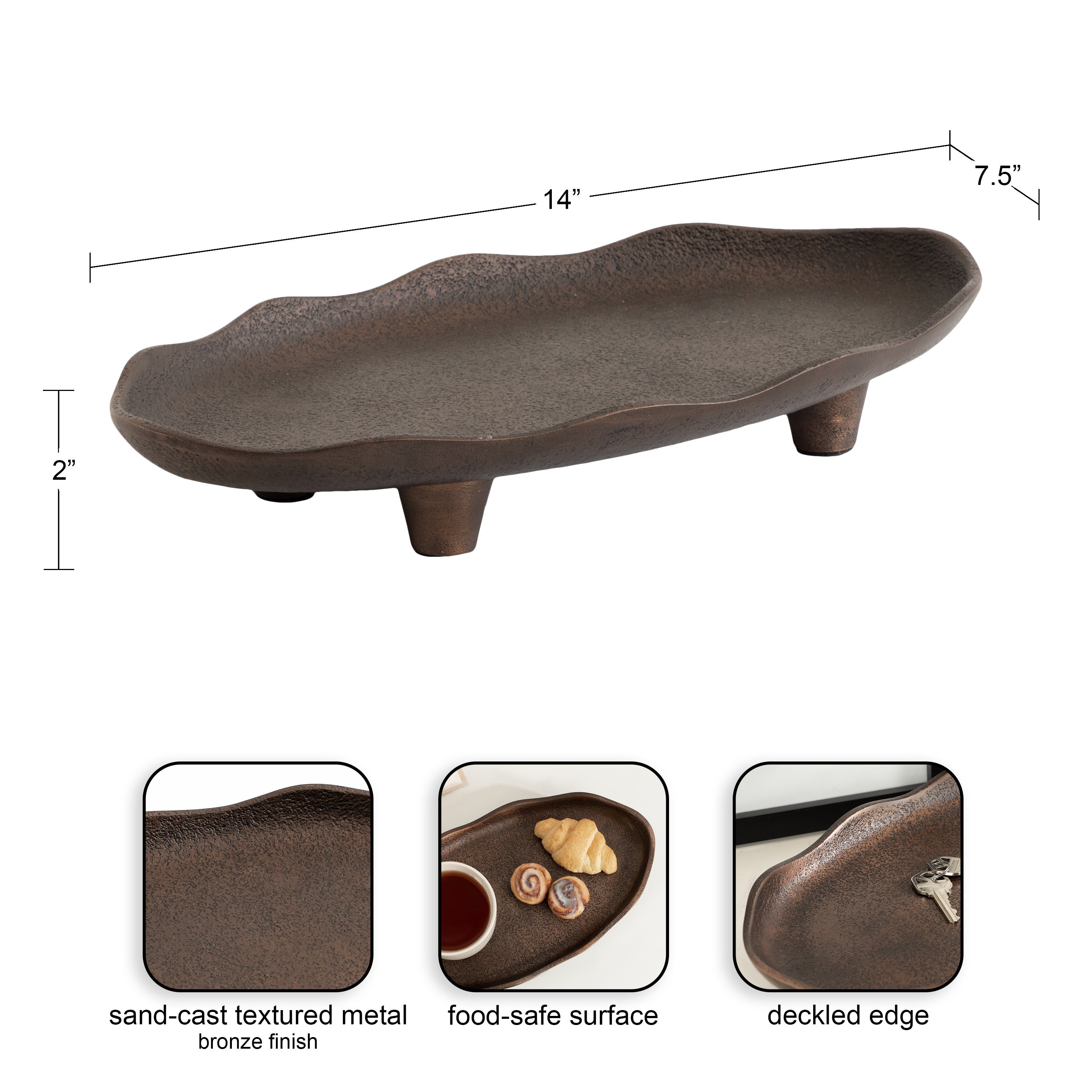 Serving Tray 14x8 Bronze 2