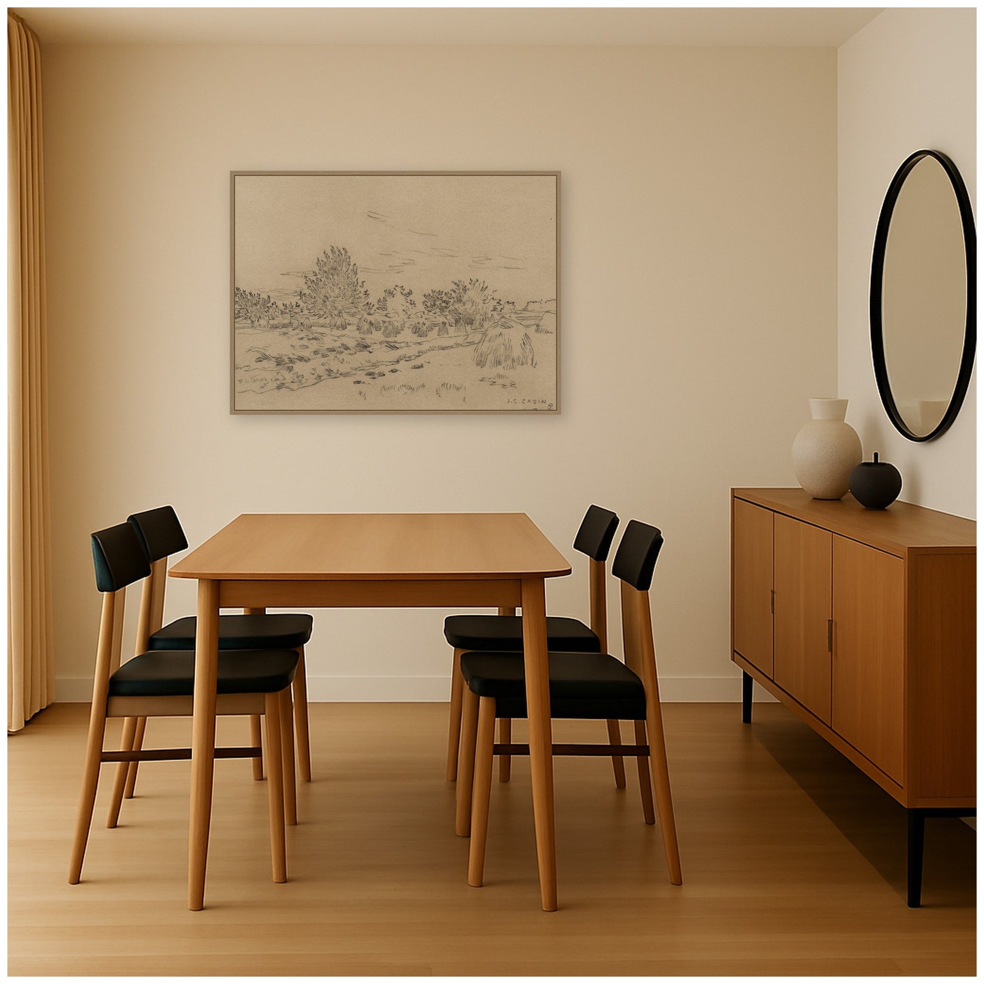 Framed Canvas 38x28 Sylvie Dark Gold 6