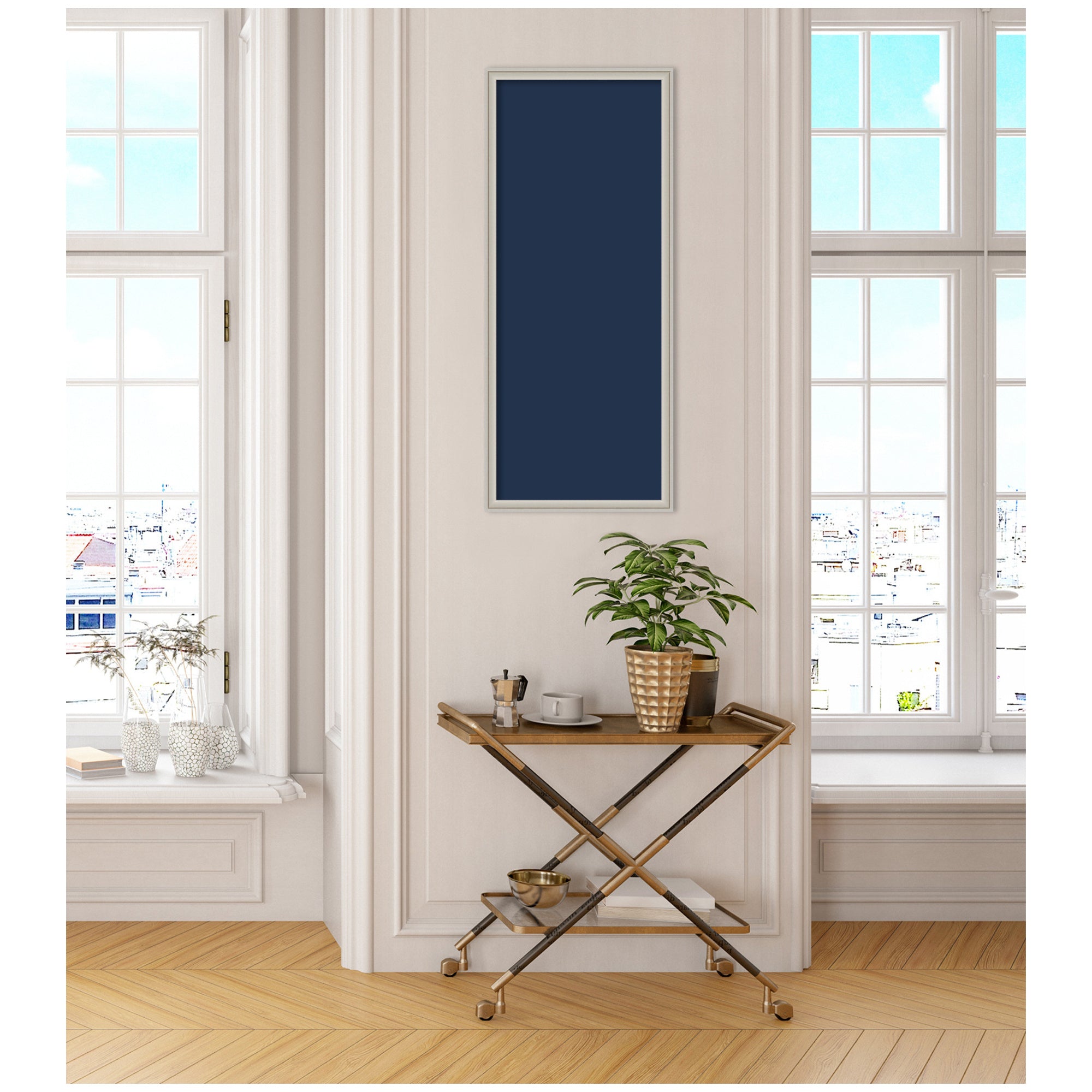 Framed Fabric Pinboard Midnight Harbor Blue Wall Organization